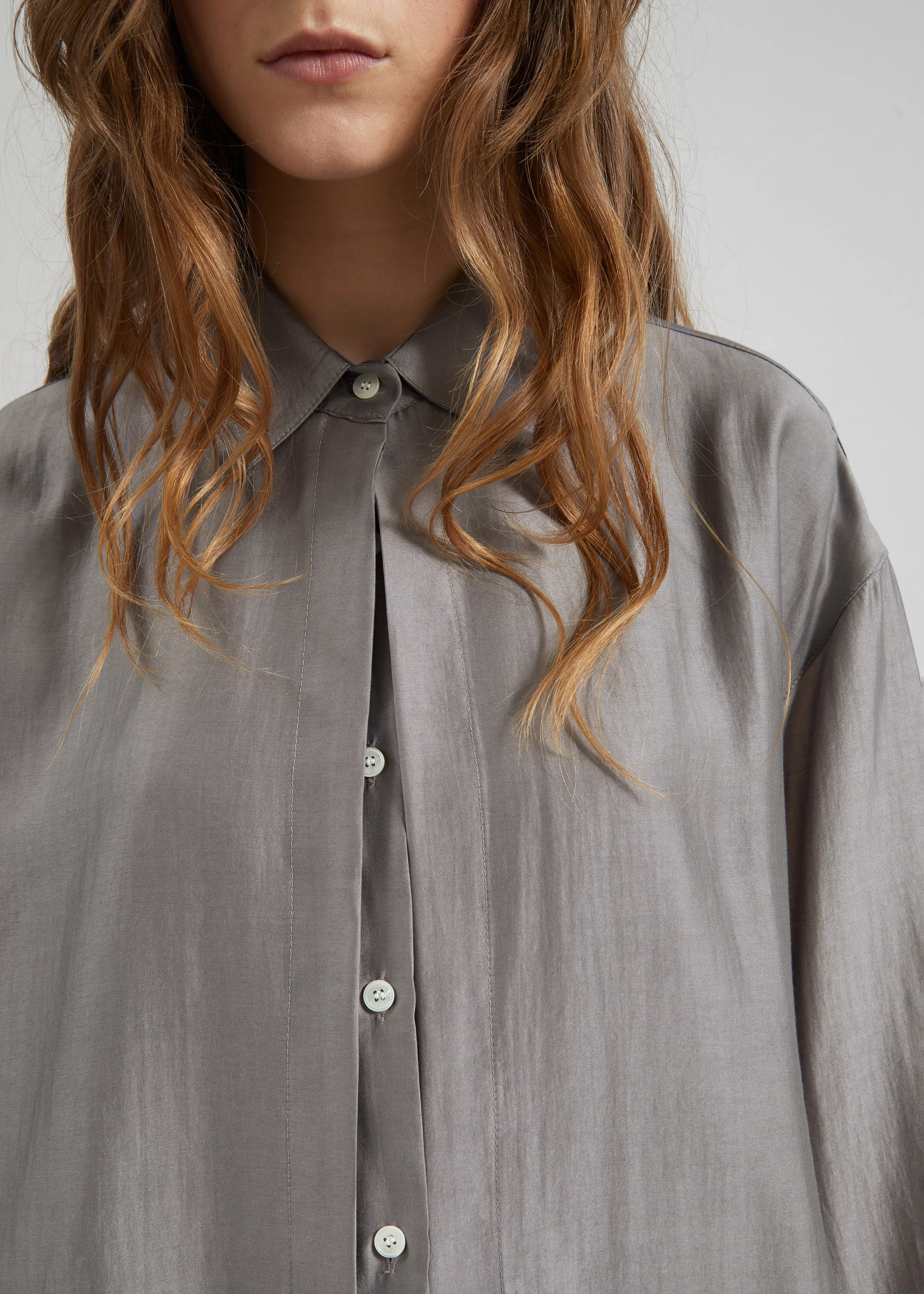 Roanne Fluid Double Shirt - Steel Grey sold by Frankie Shop product image thumbnail 3