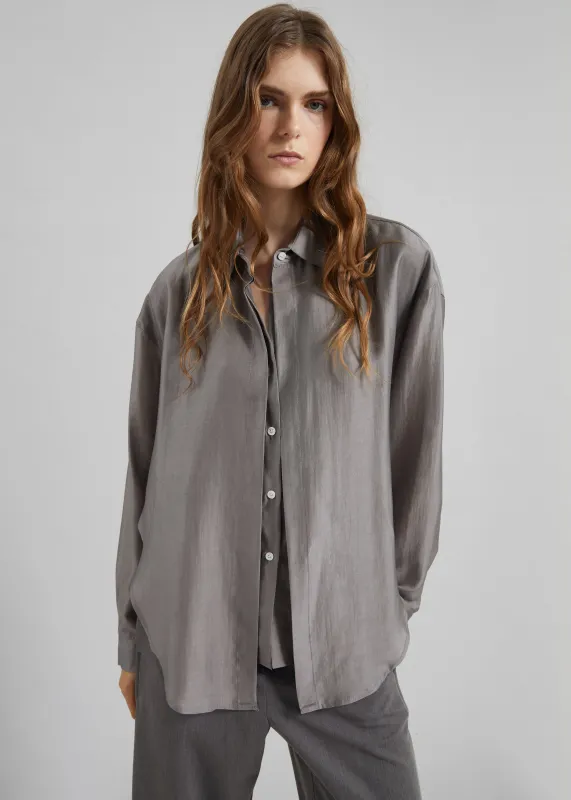 Roanne Fluid Double Shirt - Steel Grey sold by Frankie Shop