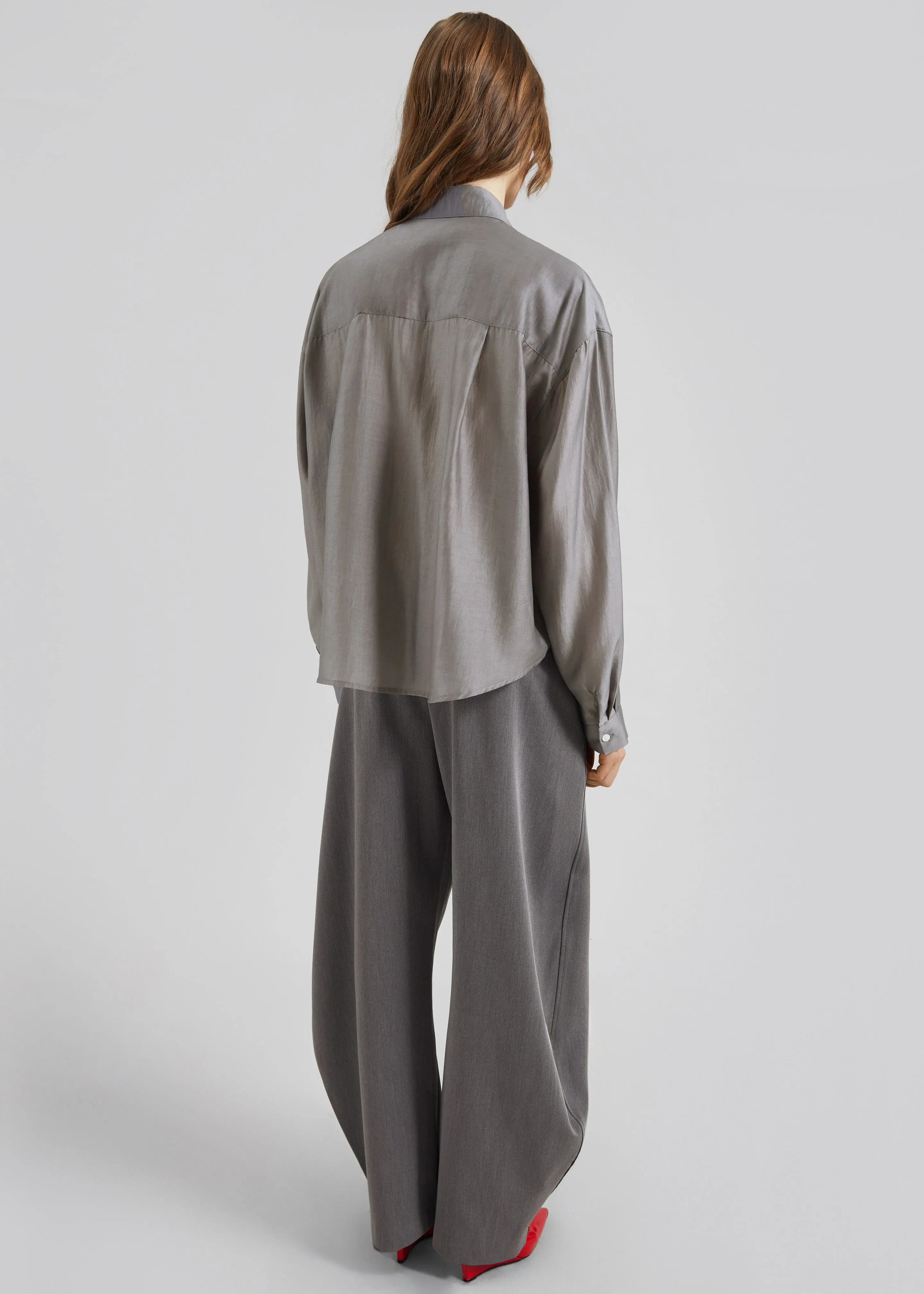 Roanne Fluid Double Shirt - Steel Grey sold by Frankie Shop product image thumbnail 5