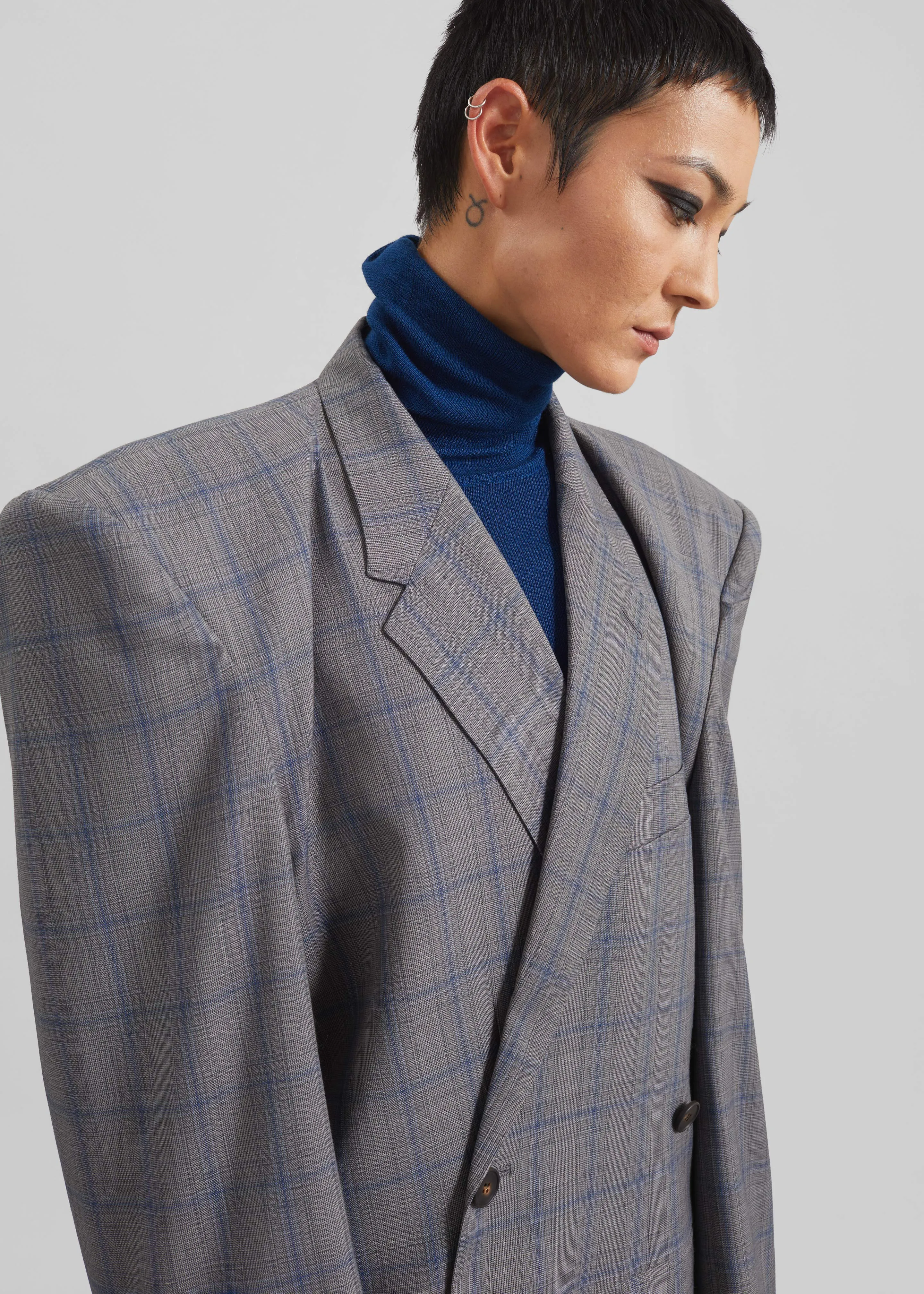 Marnay Padded Blazer - Grey Plaid sold by Frankie Shop product image thumbnail 2