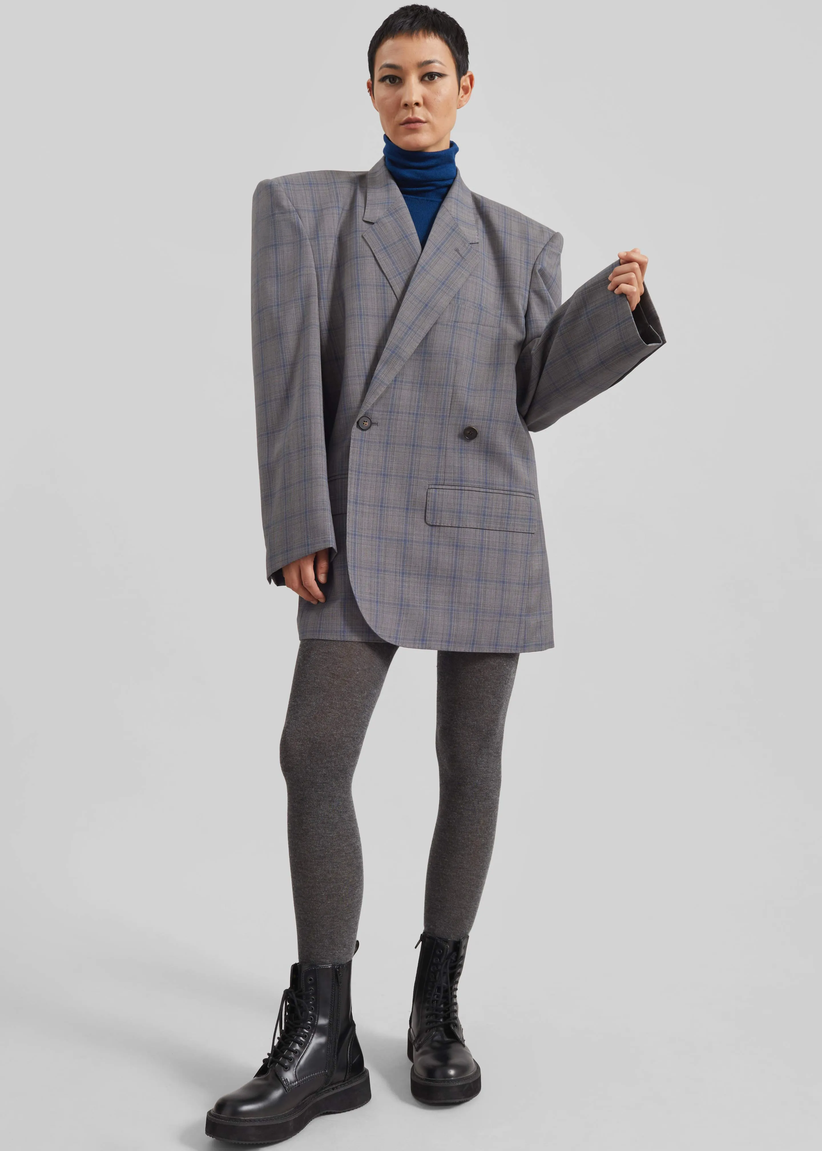 Marnay Padded Blazer - Grey Plaid sold by Frankie Shop product image thumbnail 3