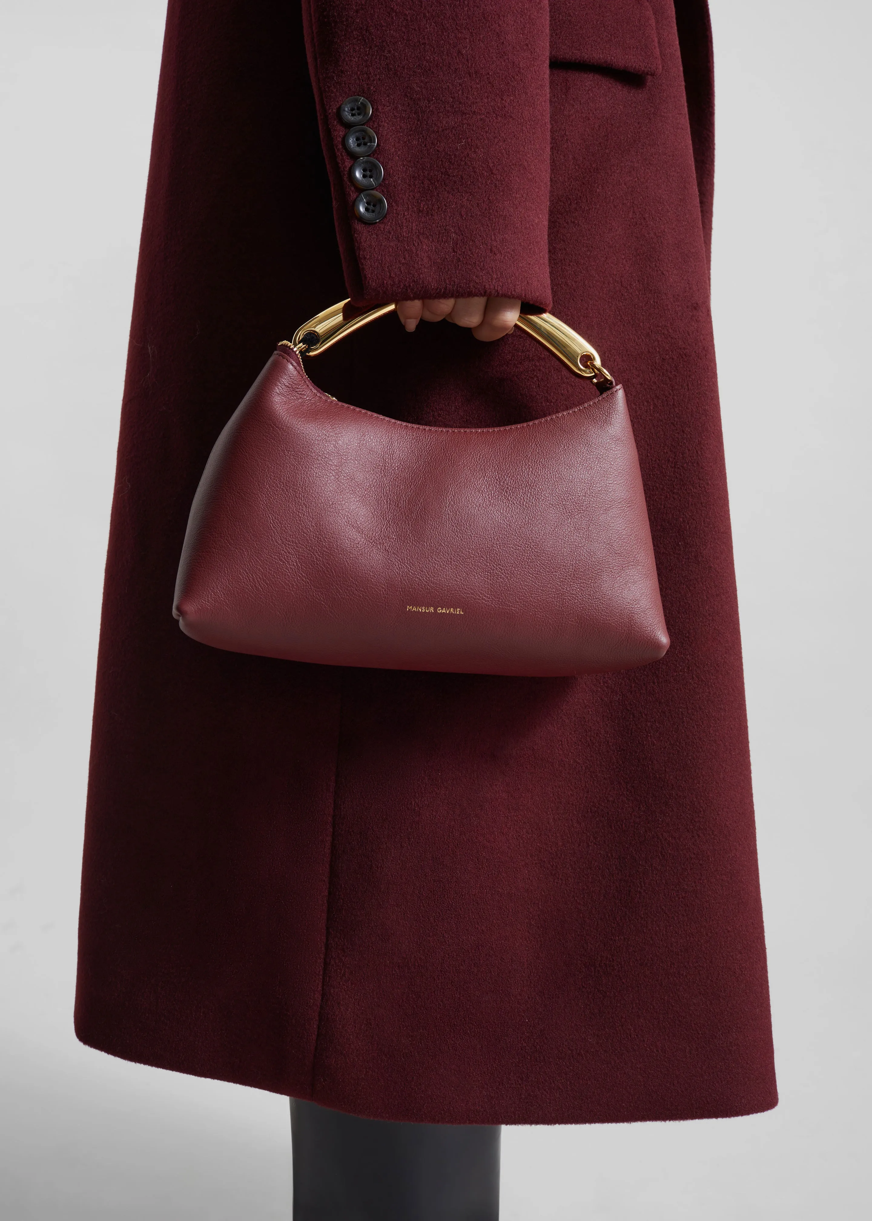 Mansur Gavriel Metal Handle Rhea Bag - Oxblood sold by Frankie Shop product image thumbnail 5