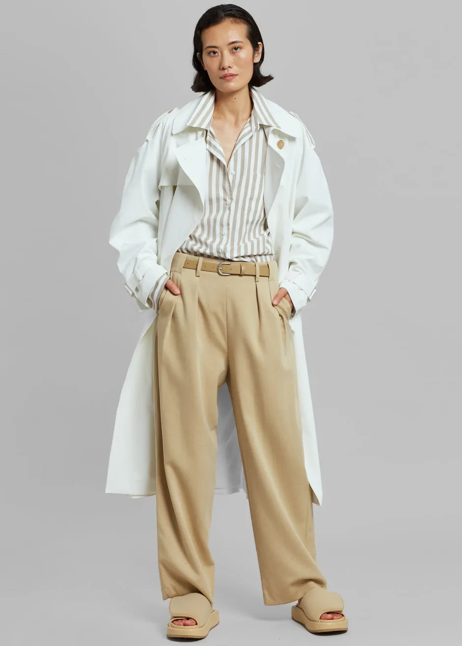 Beria Pleated Pants - Camel sold by Frankie Shop