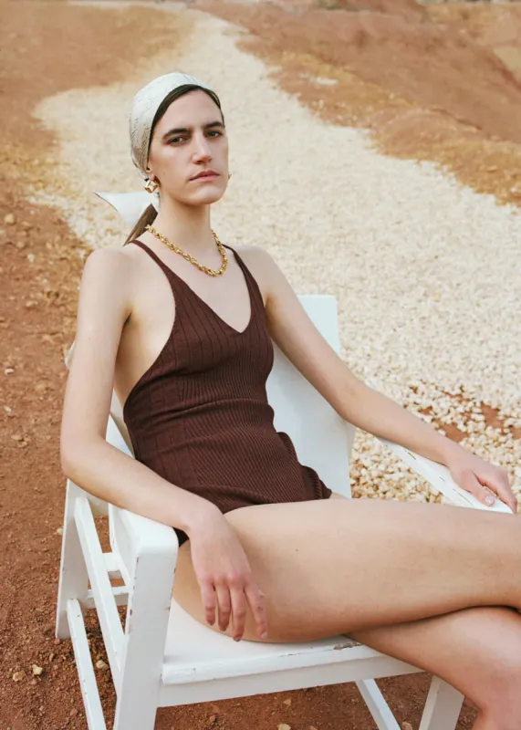 Aeron Silver Bodysuit - Dark Chocolate made by AERON