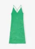 GANNI Crinkled Satin Slip Dress - Bright Green sold by Frankie Shop