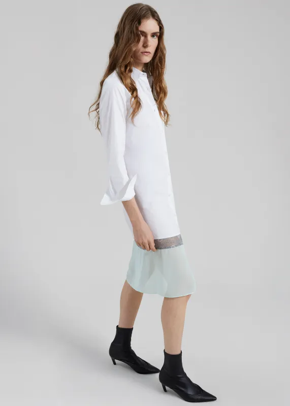 Coperni Multi Layer Shirt Dress - White/Green sold by Frankie Shop