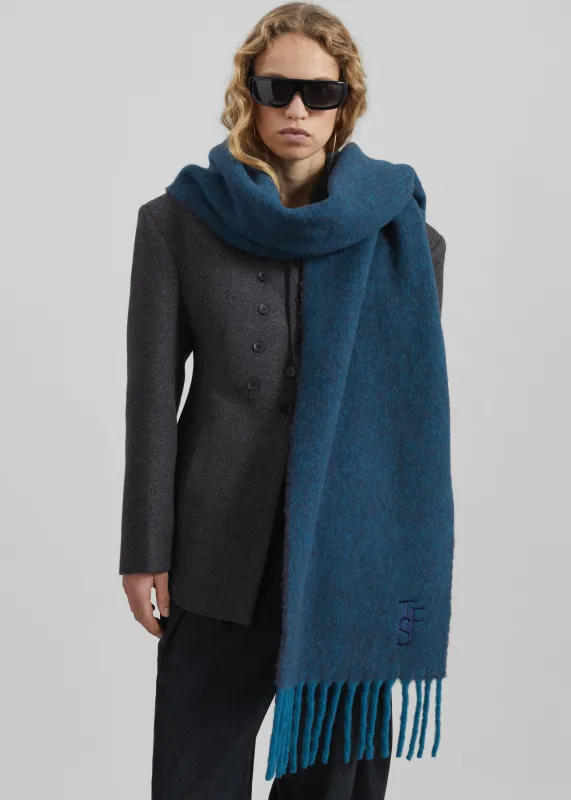 Olari Alpaca Blend Scarf - Navy Melange made by Frankie Shop