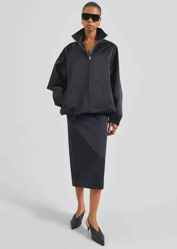 Baxter Satin Track Jacket - Black sold by Frankie Shop