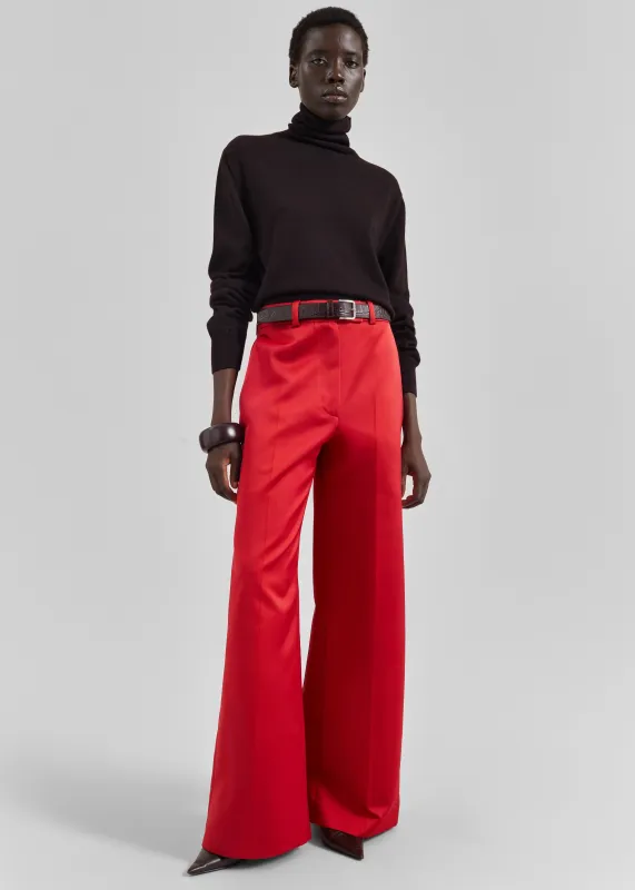 Brickell Satin Trousers - Red sold by Frankie Shop