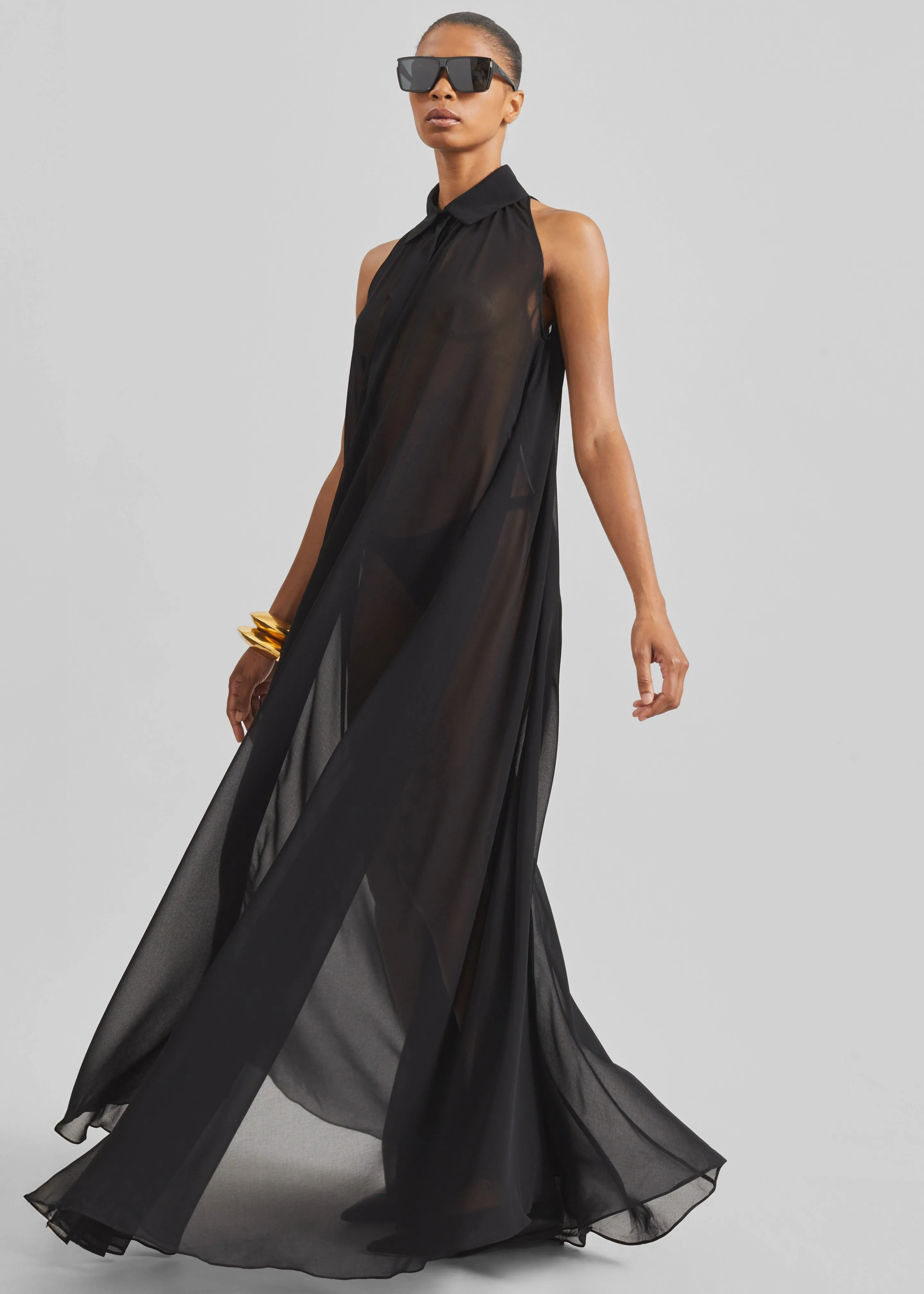 Sukie Sheer Halterneck Dress - Black sold by Frankie Shop product image thumbnail 3