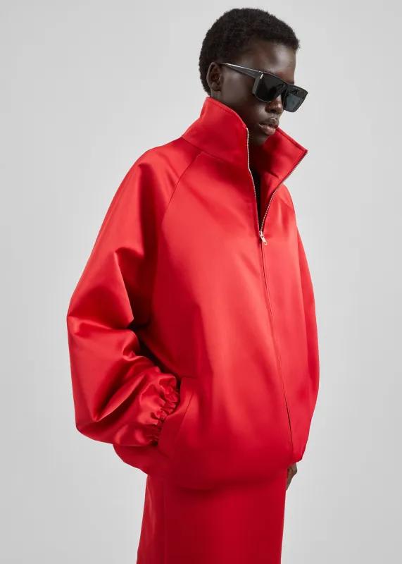 Baxter Satin Track Jacket - Red sold by Frankie Shop