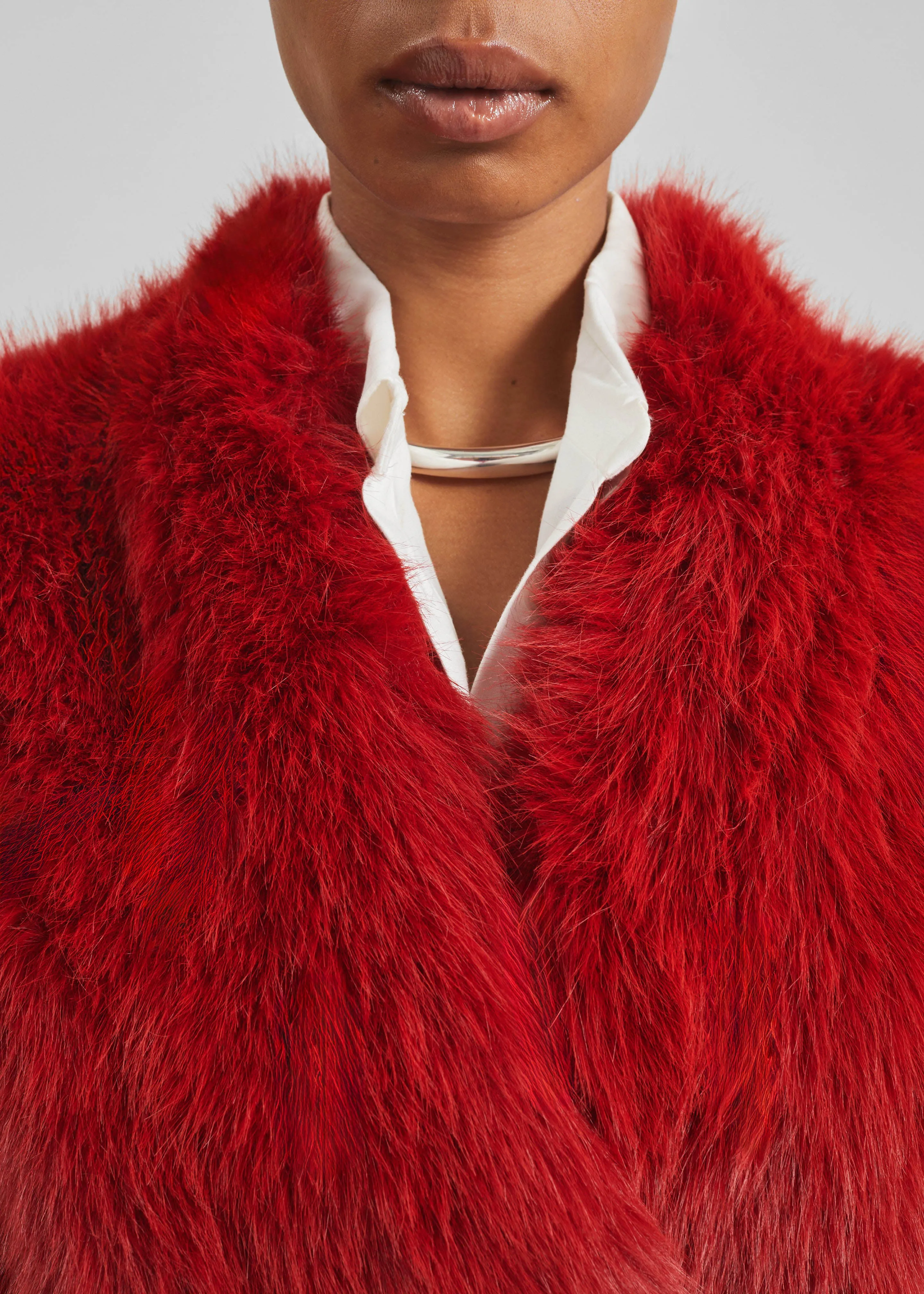 Destiny Padded Faux Fur Coat - Red sold by Frankie Shop product image thumbnail 4