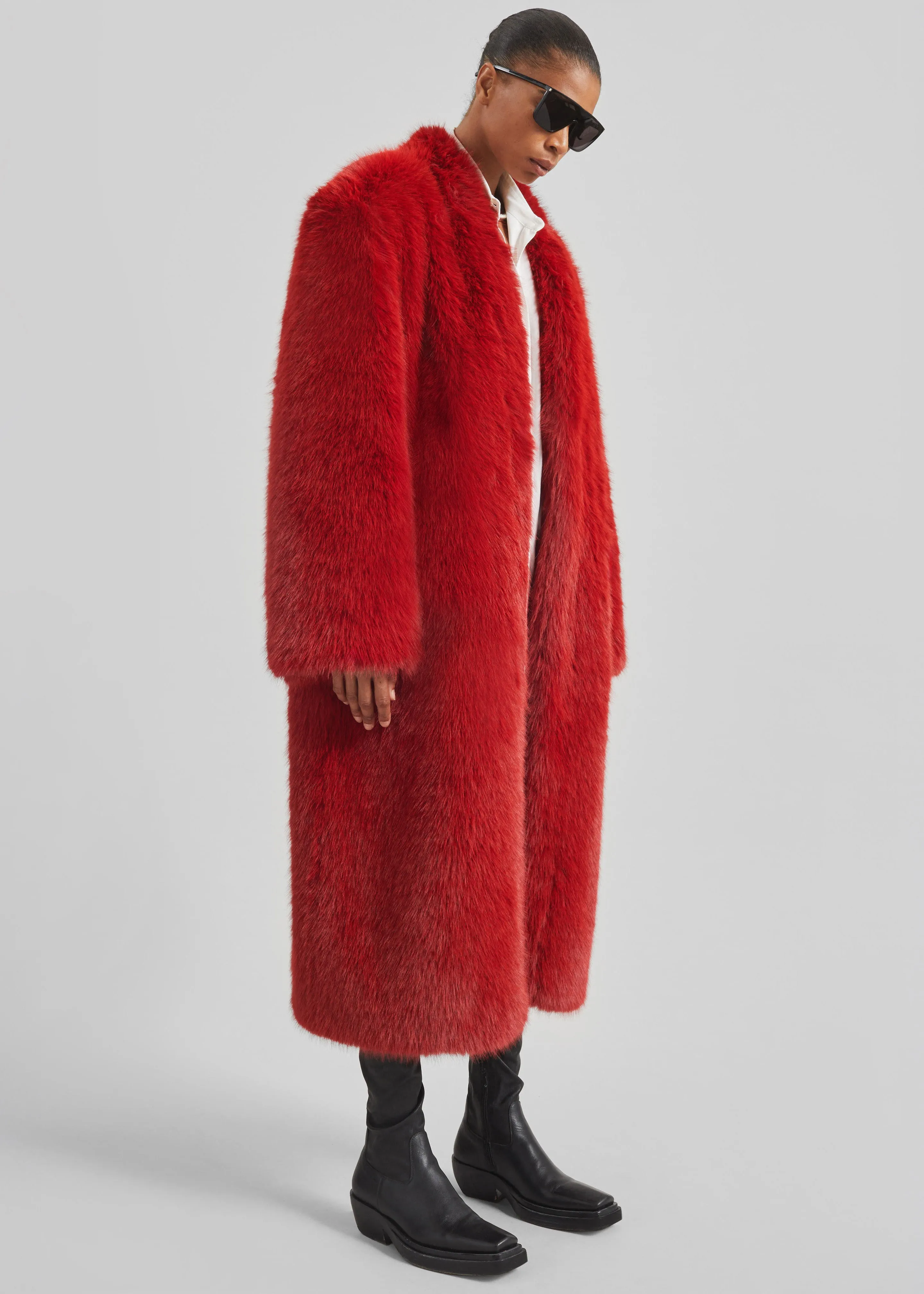 Destiny Padded Faux Fur Coat - Red sold by Frankie Shop product image thumbnail 5