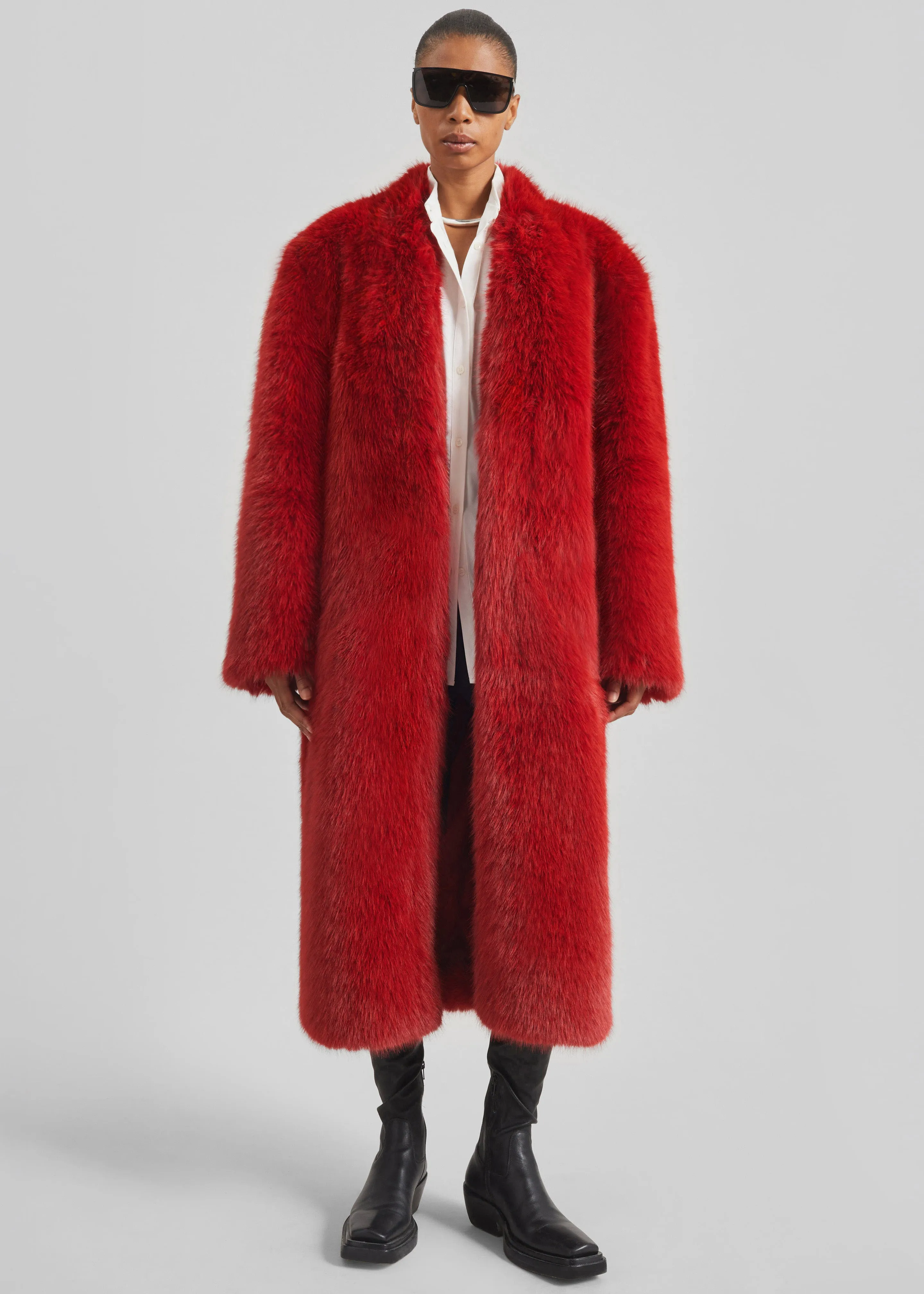 Destiny Padded Faux Fur Coat - Red sold by Frankie Shop product image thumbnail 3