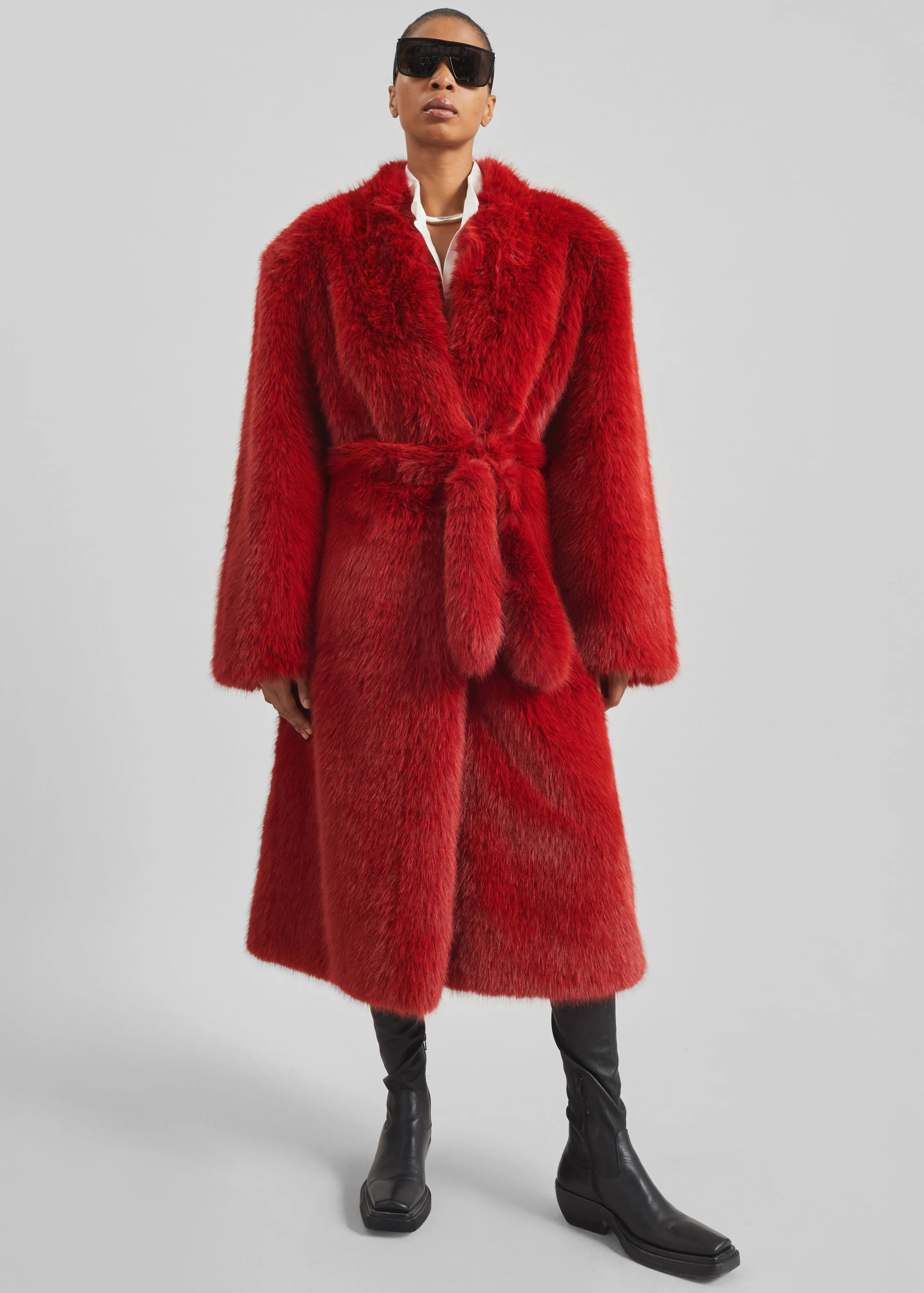Destiny Padded Faux Fur Coat - Red sold by Frankie Shop