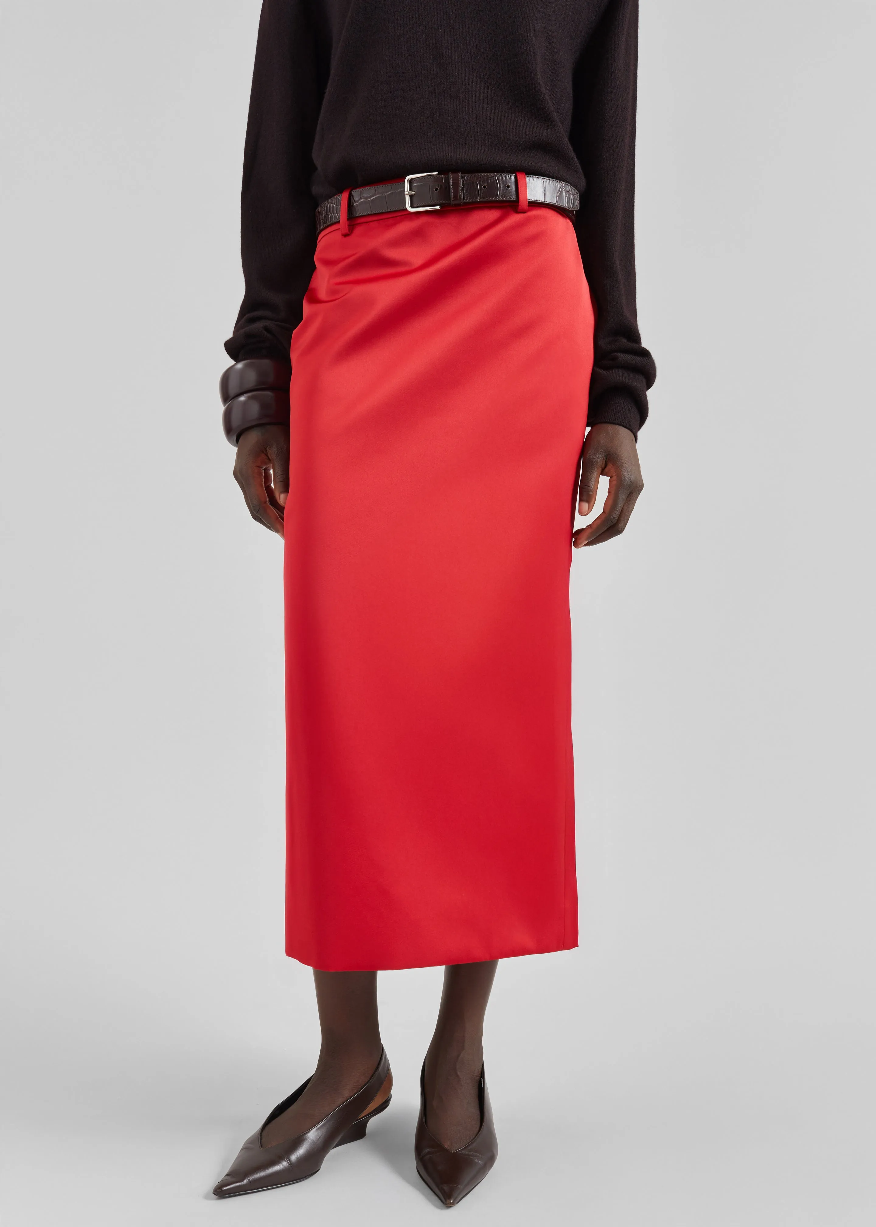 Alrose Satin Midi Skirt - Red sold by Frankie Shop product image thumbnail 2