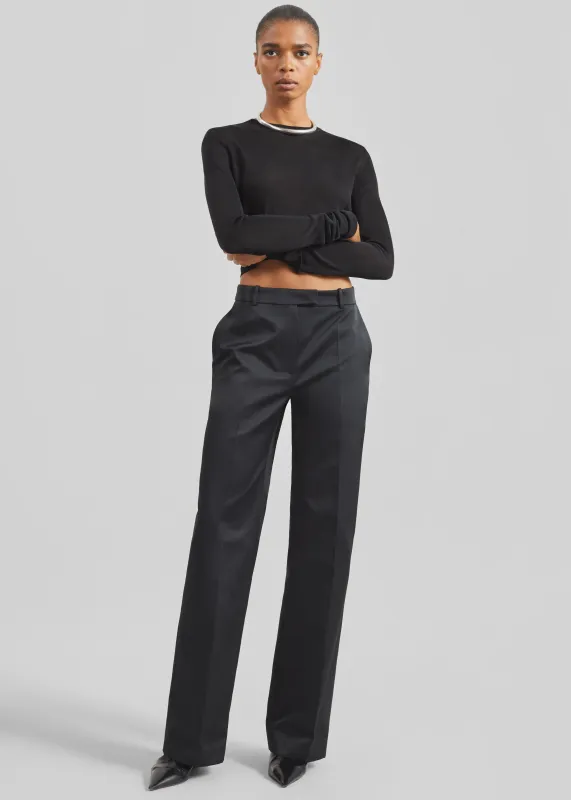 Brickell Satin Trousers - Black sold by Frankie Shop
