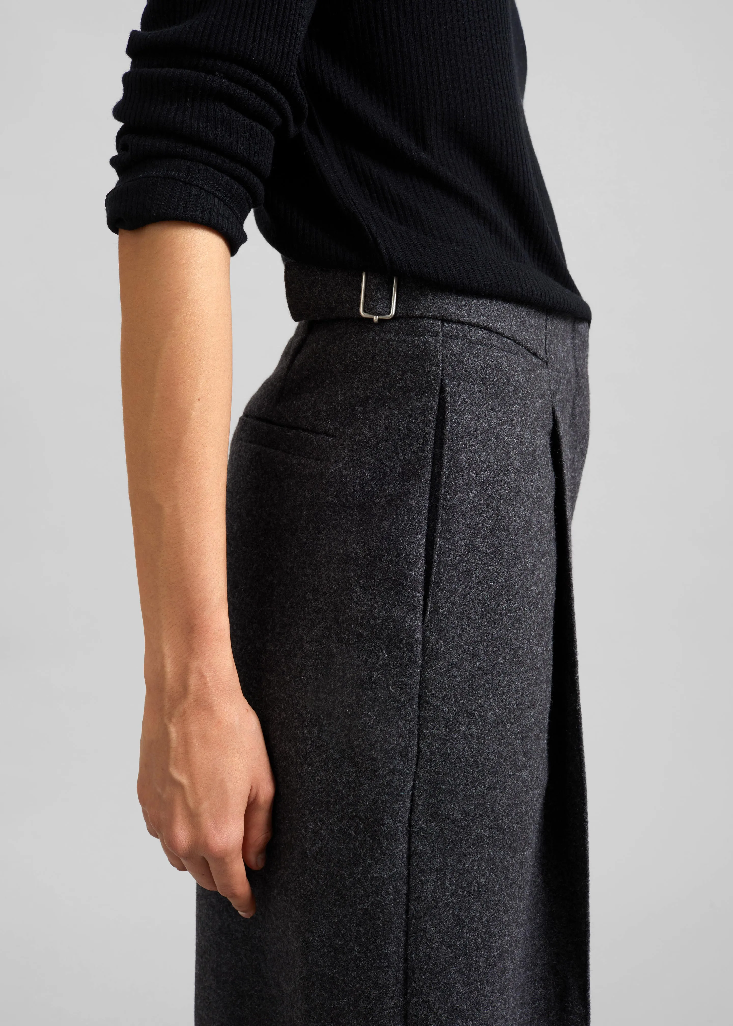 Leher Tailored Wool Culottes - Charcoal sold by Frankie Shop product image thumbnail 4