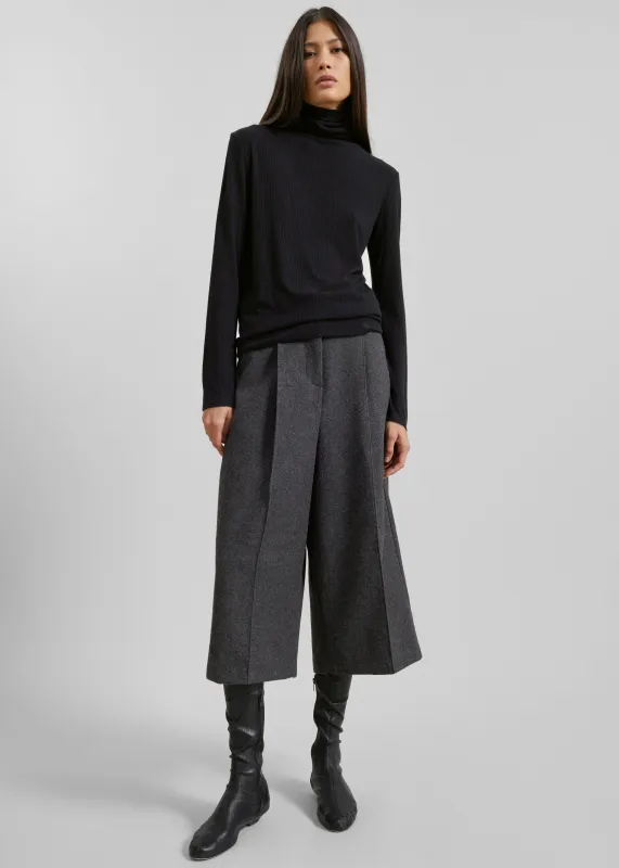Leher Tailored Wool Culottes - Charcoal sold by Frankie Shop