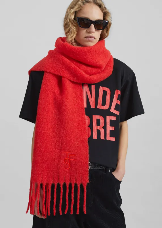 Olari Alpaca Blend Scarf - Red sold by Frankie Shop