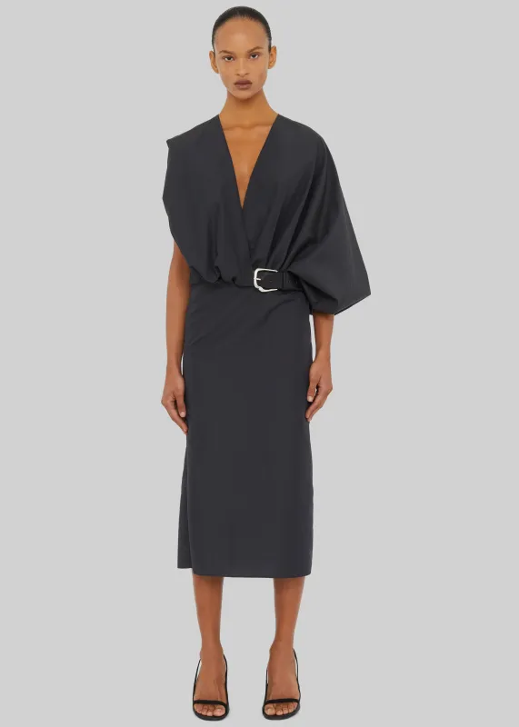 Christopher Esber Swaddled Belted Taffeta Dress - Carbon sold by Frankie Shop
