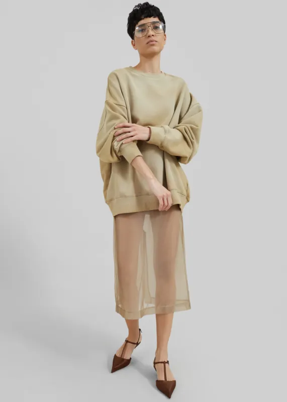 Peri Sheer Midi Skirt - Desert Sand made by Frankie Shop