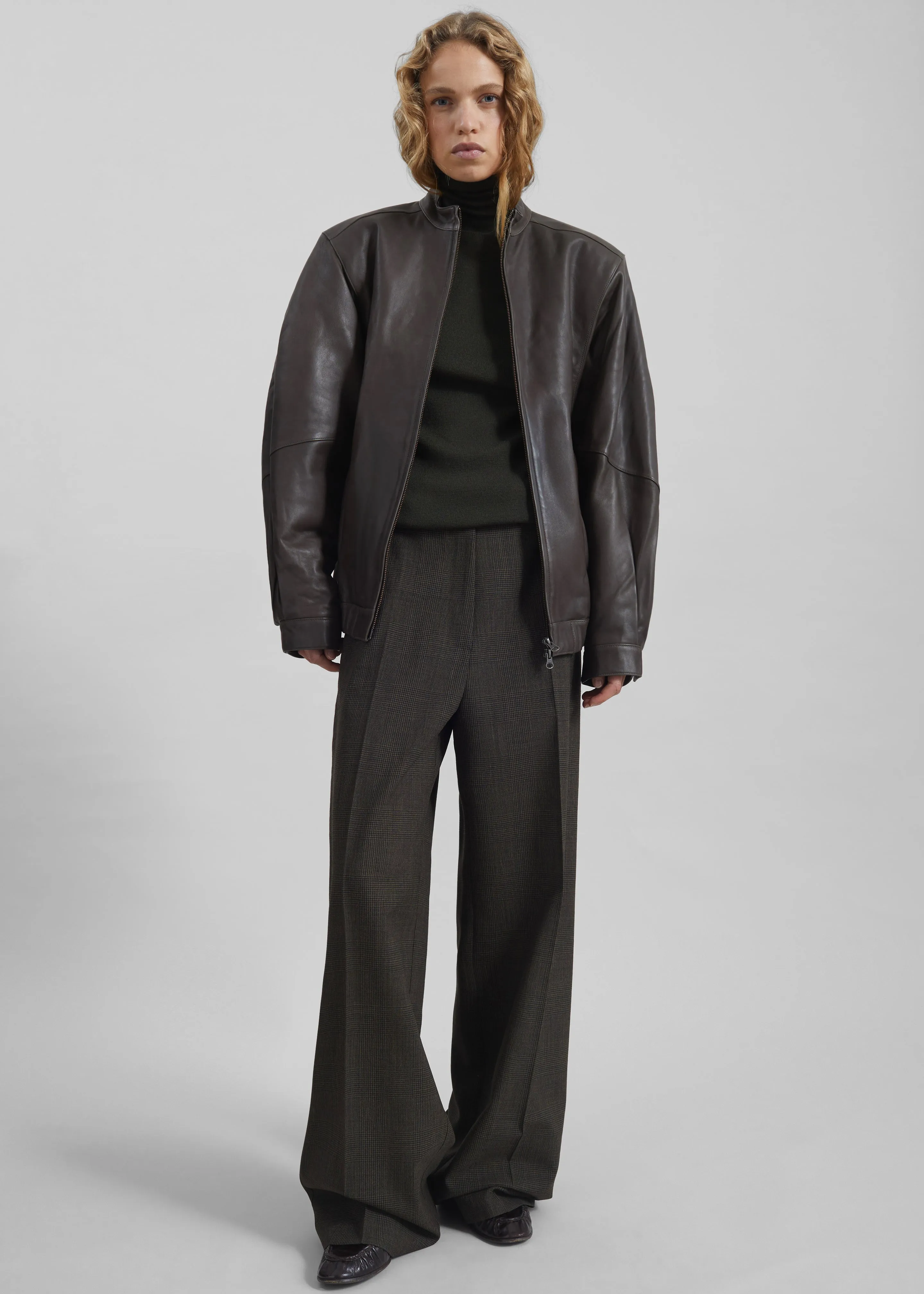 Amomento Lambskin Leather Blouson - Brown sold by Frankie Shop product image thumbnail 2