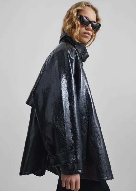 Dalaro Faux Leather Swing Jacket - Black sold by Frankie Shop