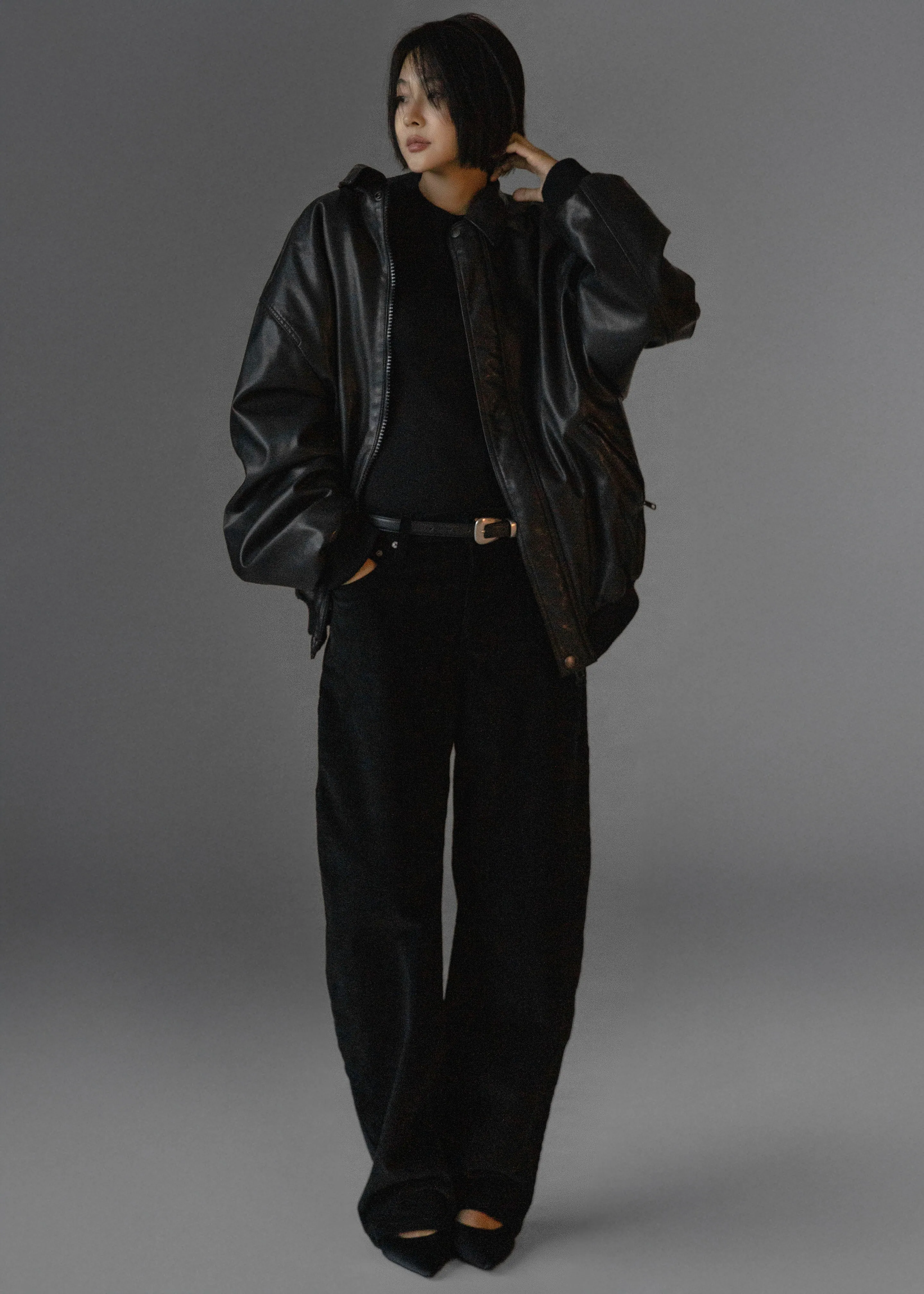 Caistor Corduroy Barrel Leg Pants - Black sold by Frankie Shop product image thumbnail 4