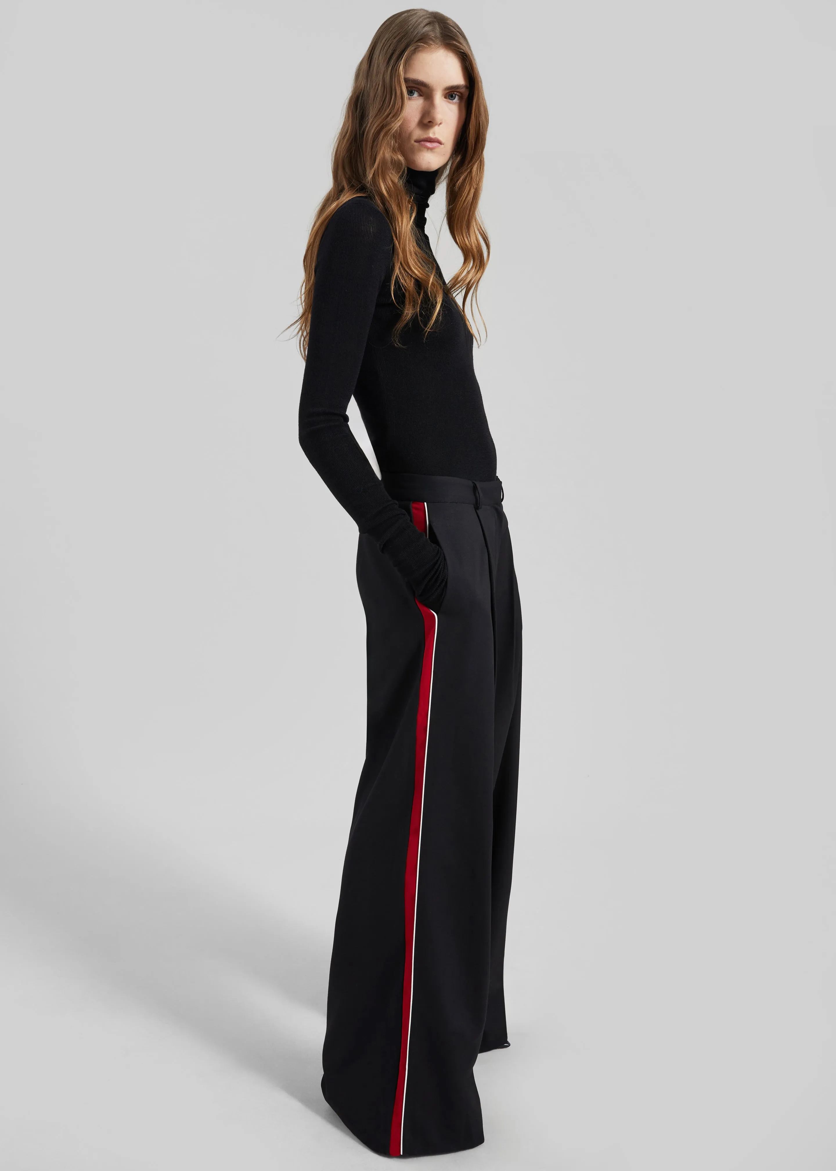 Nairn Contrast Stripe Pants - Black sold by Frankie Shop