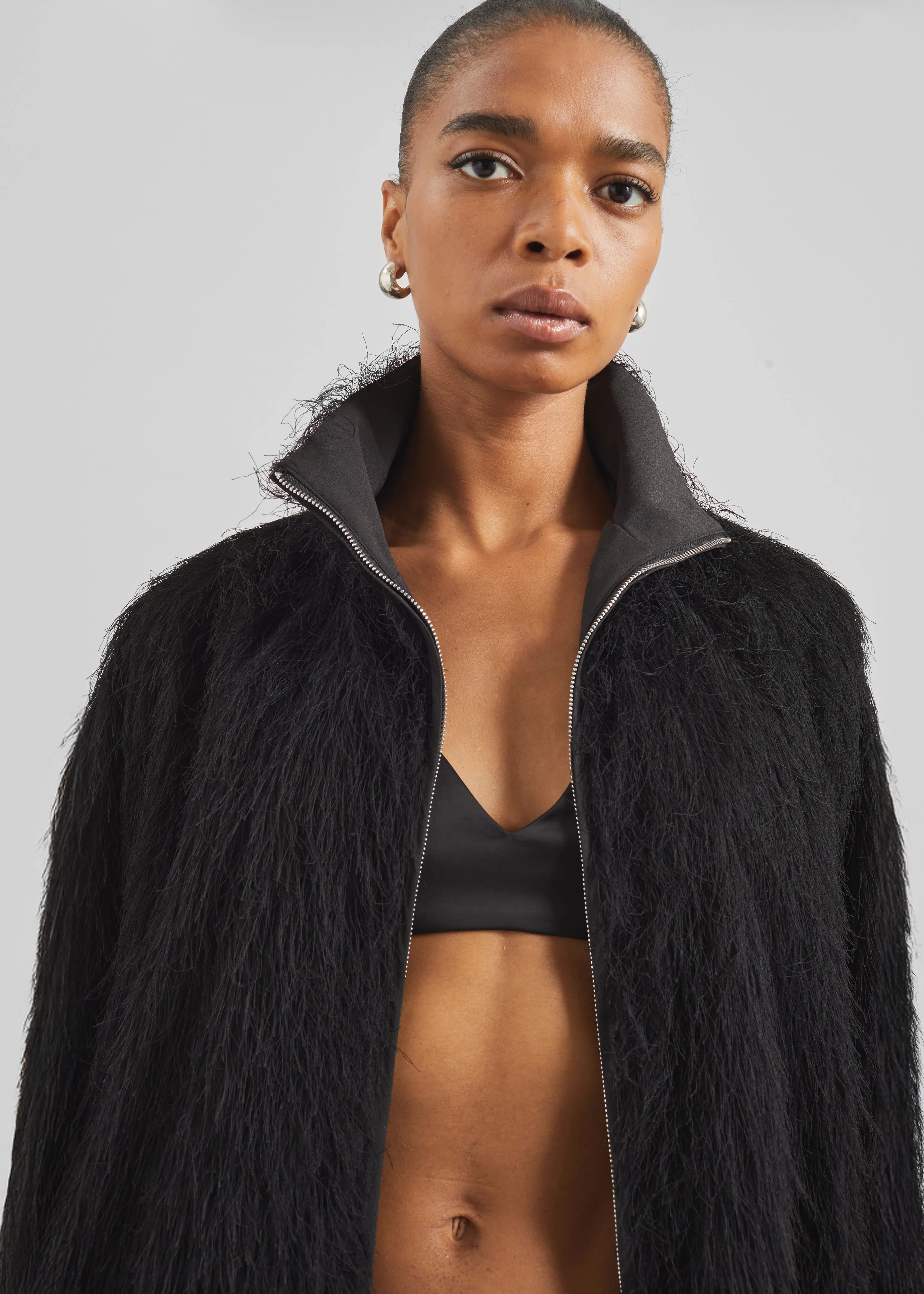 Baxter Fringed Track Jacket - Black sold by Frankie Shop product image thumbnail 3