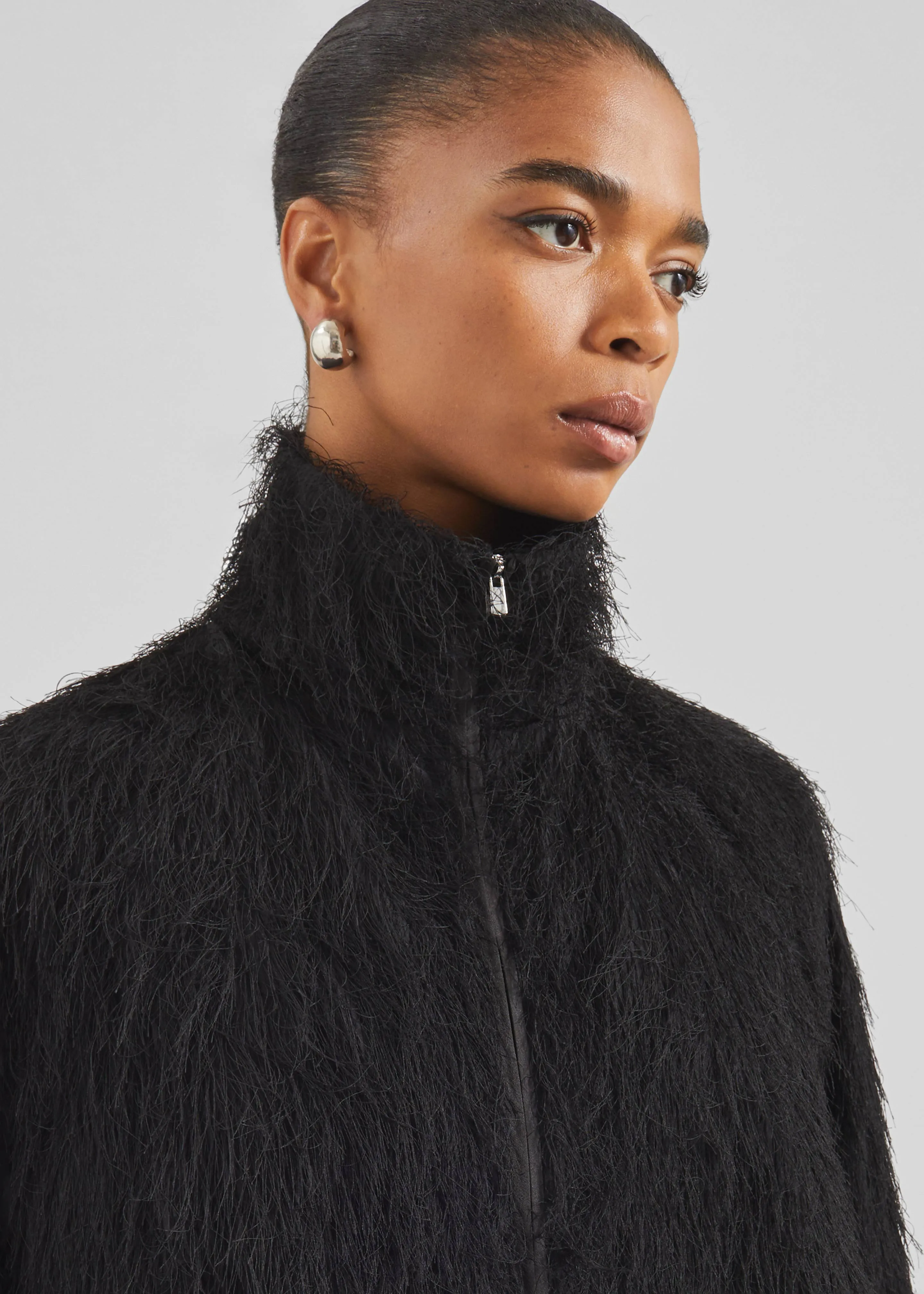 Baxter Fringed Track Jacket - Black sold by Frankie Shop product image thumbnail 5