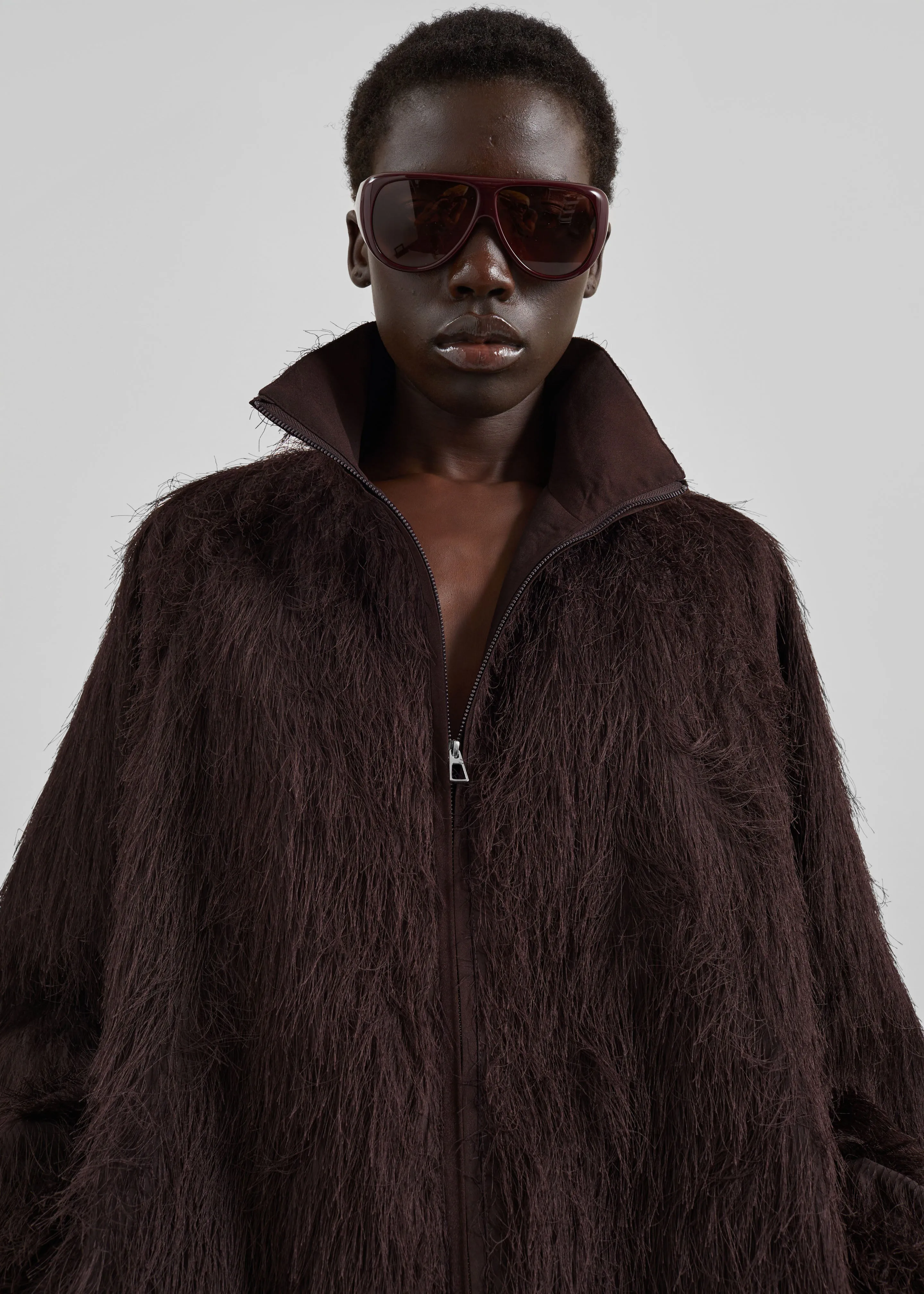 Baxter Fringed Track Jacket - Dark Brown sold by Frankie Shop product image thumbnail 2