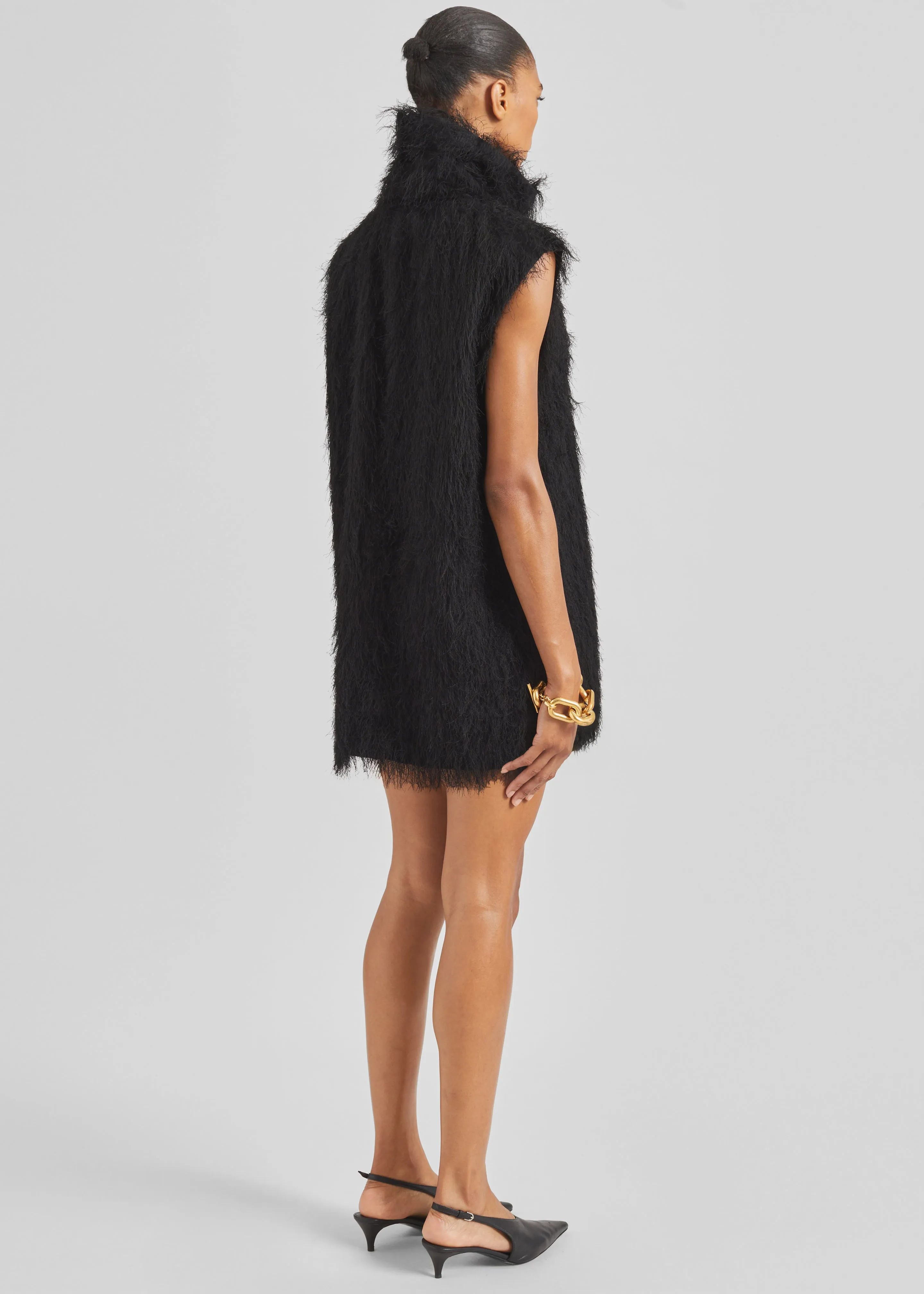 Lancy Fringed Funnel Neck Dress - Black sold by Frankie Shop product image thumbnail 5