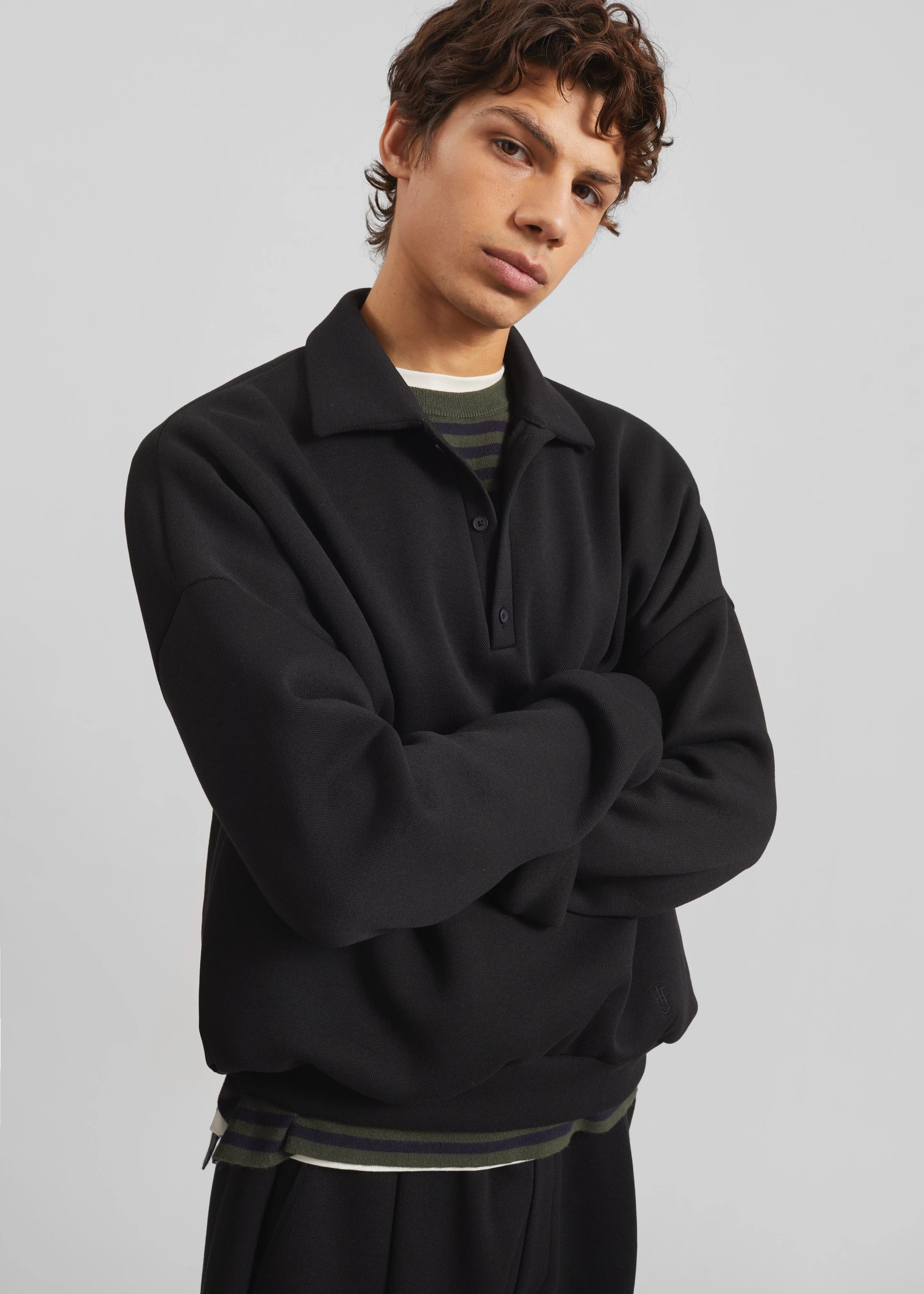 Lenham Polo Sweatshirt - Black sold by Frankie Shop product image thumbnail 2