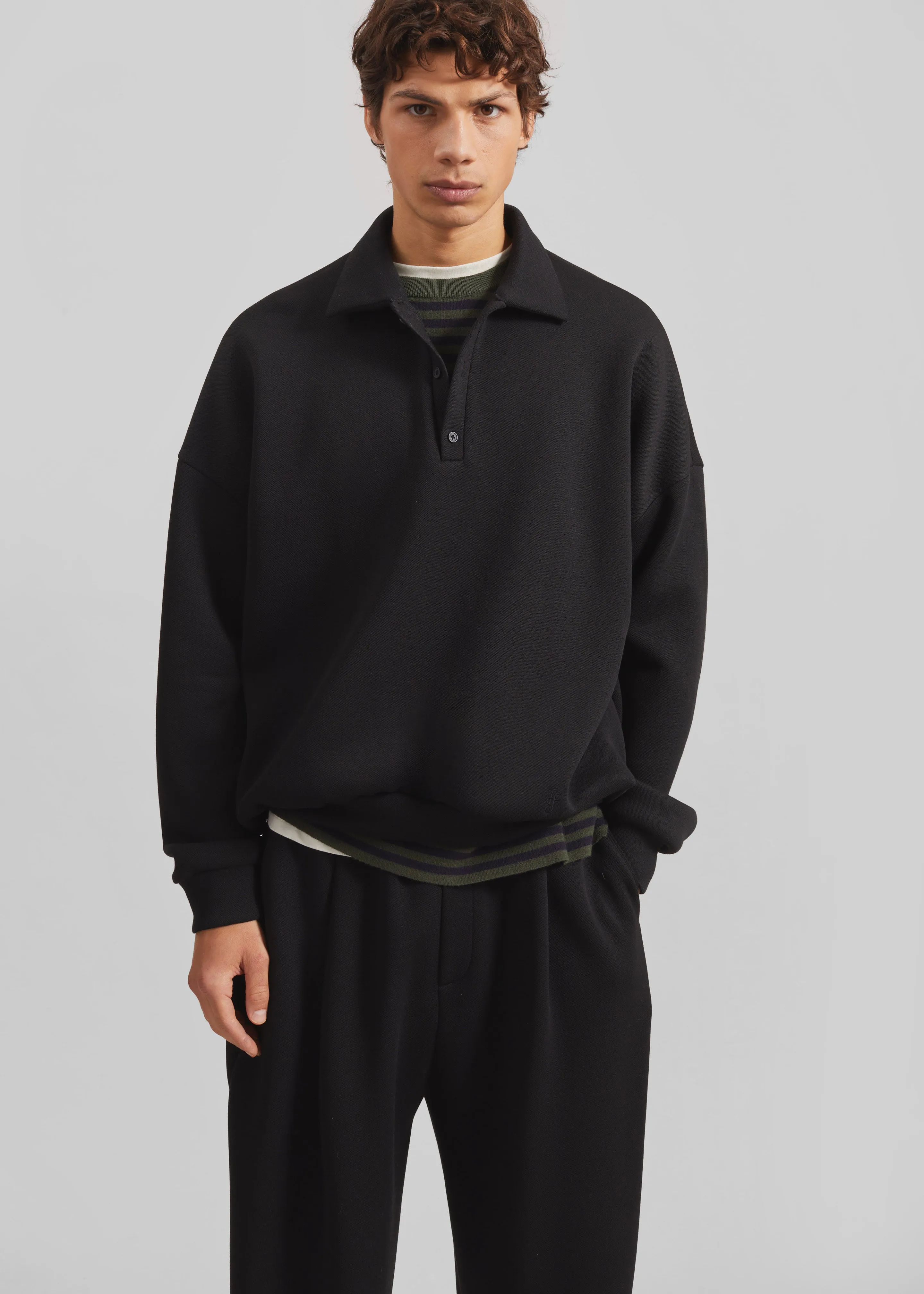 Lenham Polo Sweatshirt - Black sold by Frankie Shop product image thumbnail 4