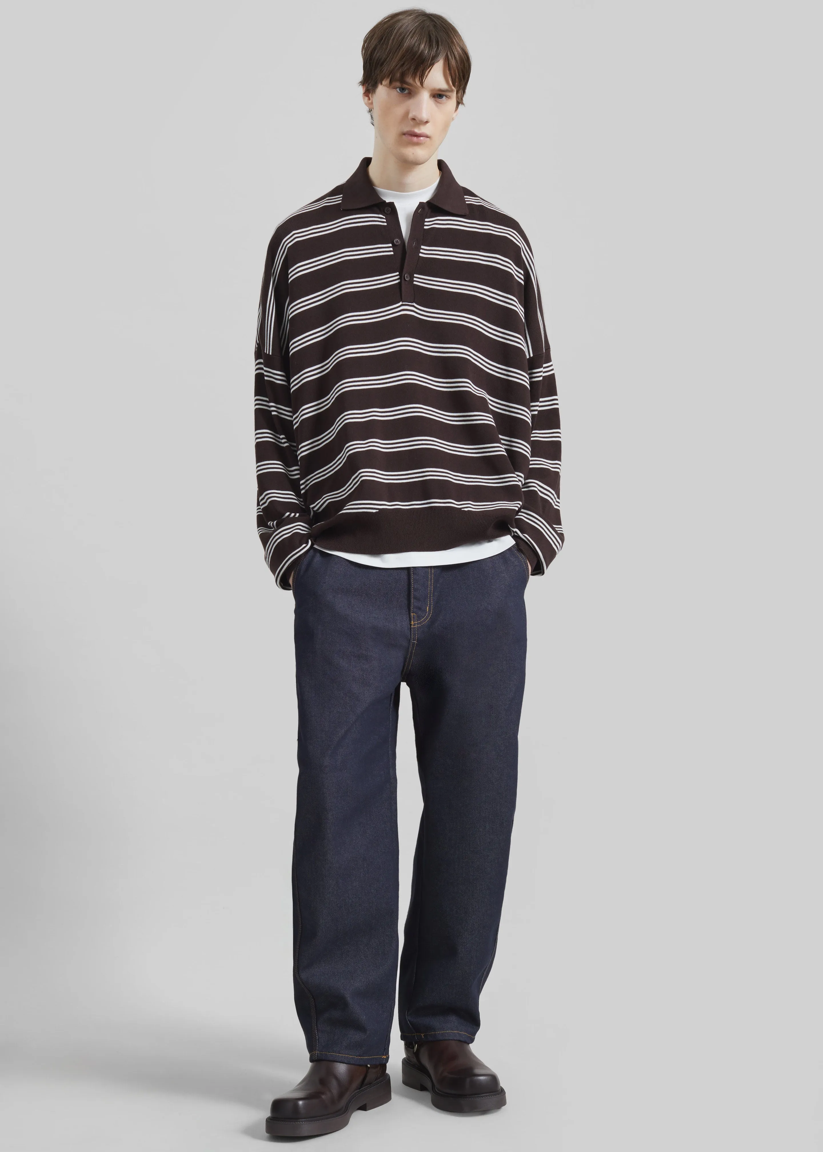 Meriel Polo Sweater - Brown/White Stripe sold by Frankie Shop product image thumbnail 3