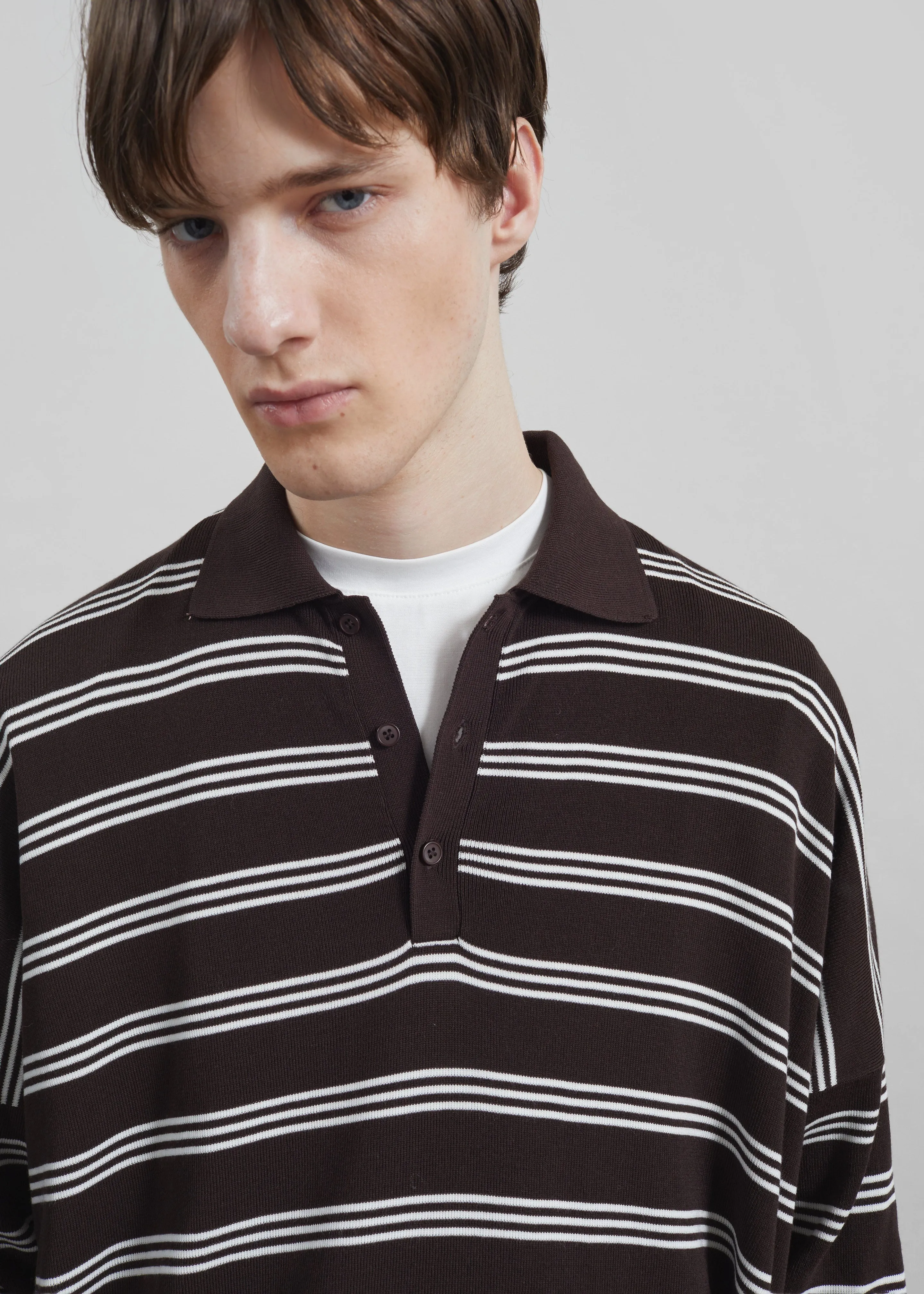 Meriel Polo Sweater - Brown/White Stripe sold by Frankie Shop product image thumbnail 2