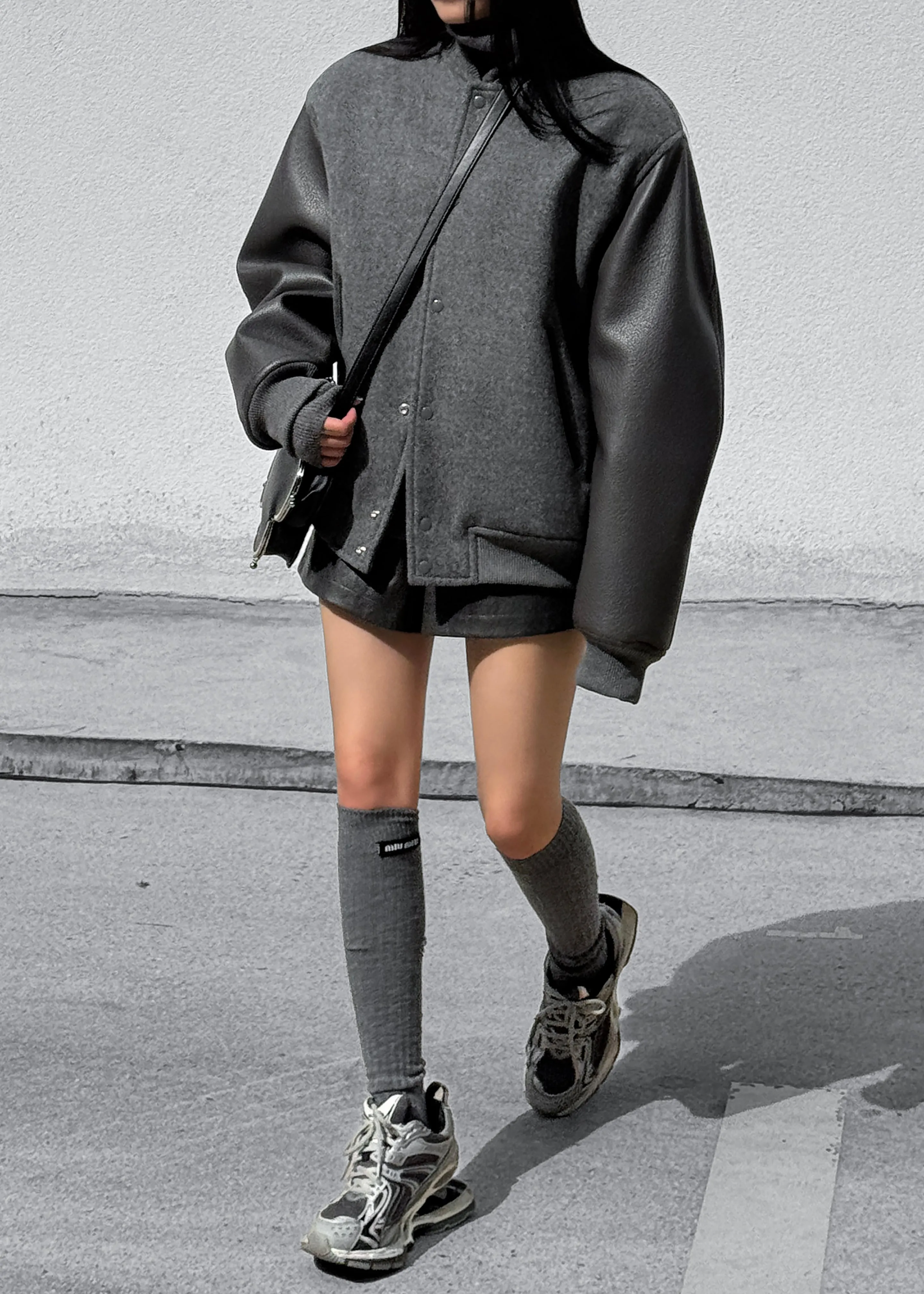 Kerava Oversized Bomber Jacket - Grey sold by Frankie Shop product image thumbnail 4