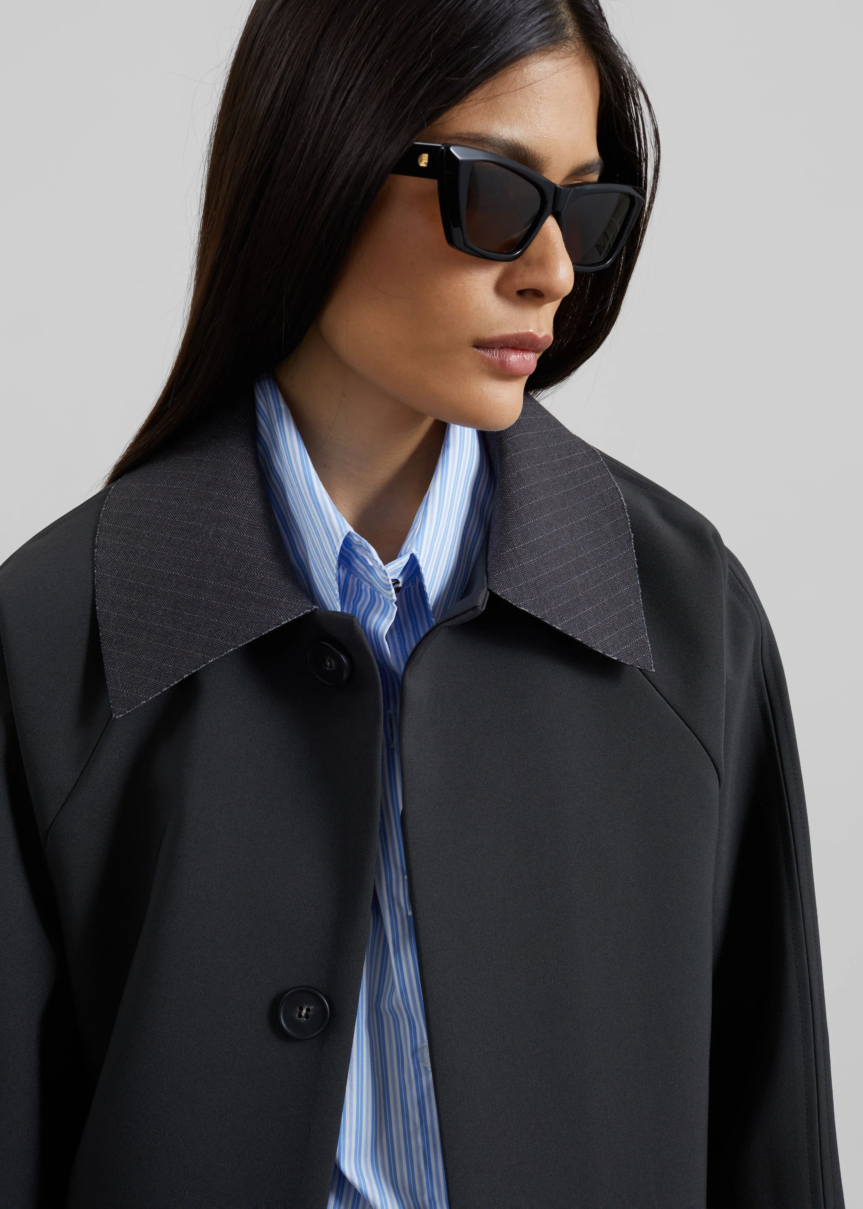 Ebbe Contrast Collar Boxy Jacket - Charcoal sold by Frankie Shop product image thumbnail 2