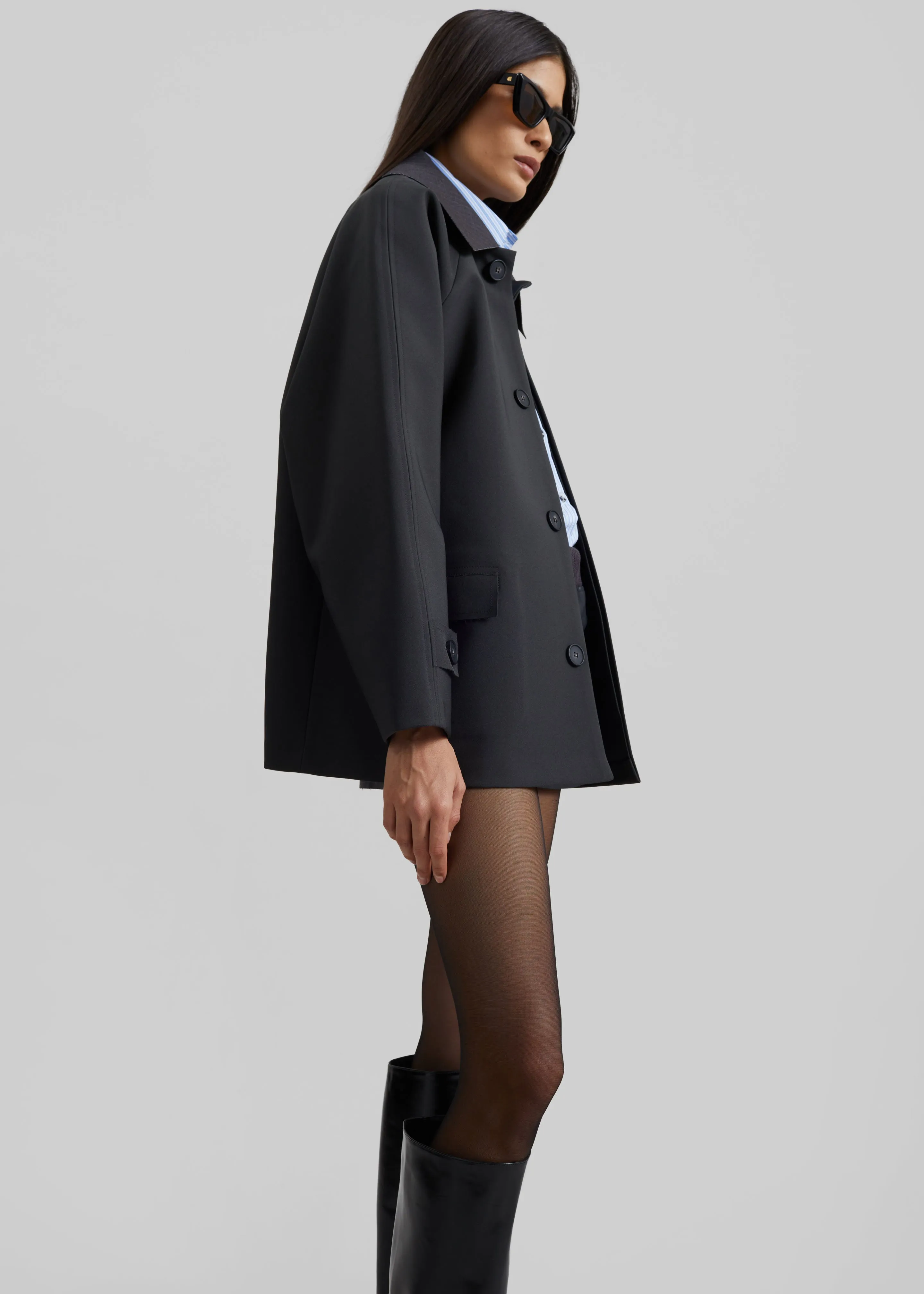 Ebbe Contrast Collar Boxy Jacket - Charcoal sold by Frankie Shop product image thumbnail 5