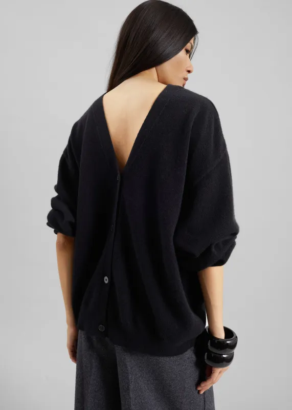 Lachen Double-Sided Wool Cardigan - Black sold by Frankie Shop