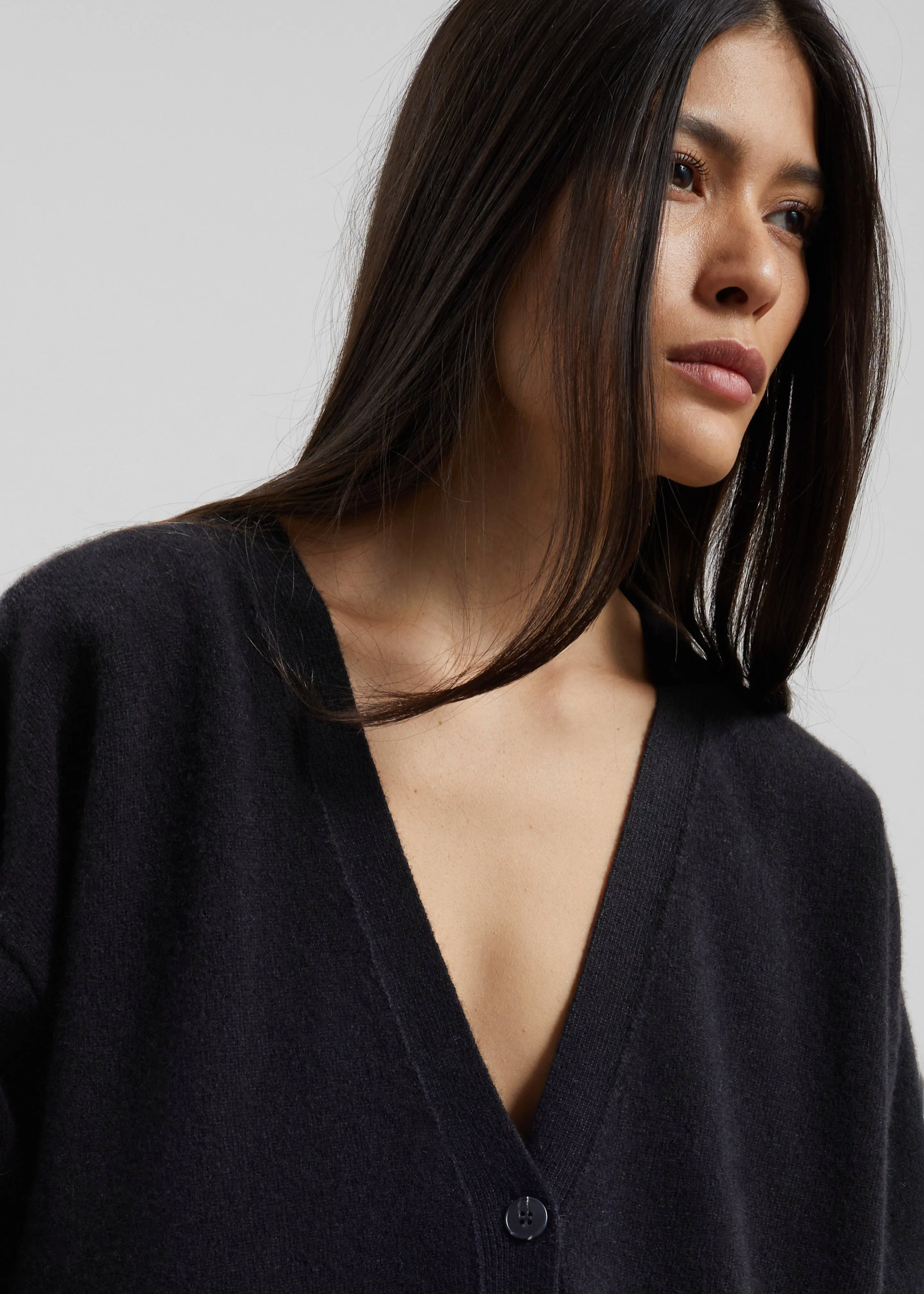 Lachen Double-Sided Wool Cardigan - Black sold by Frankie Shop product image thumbnail 4