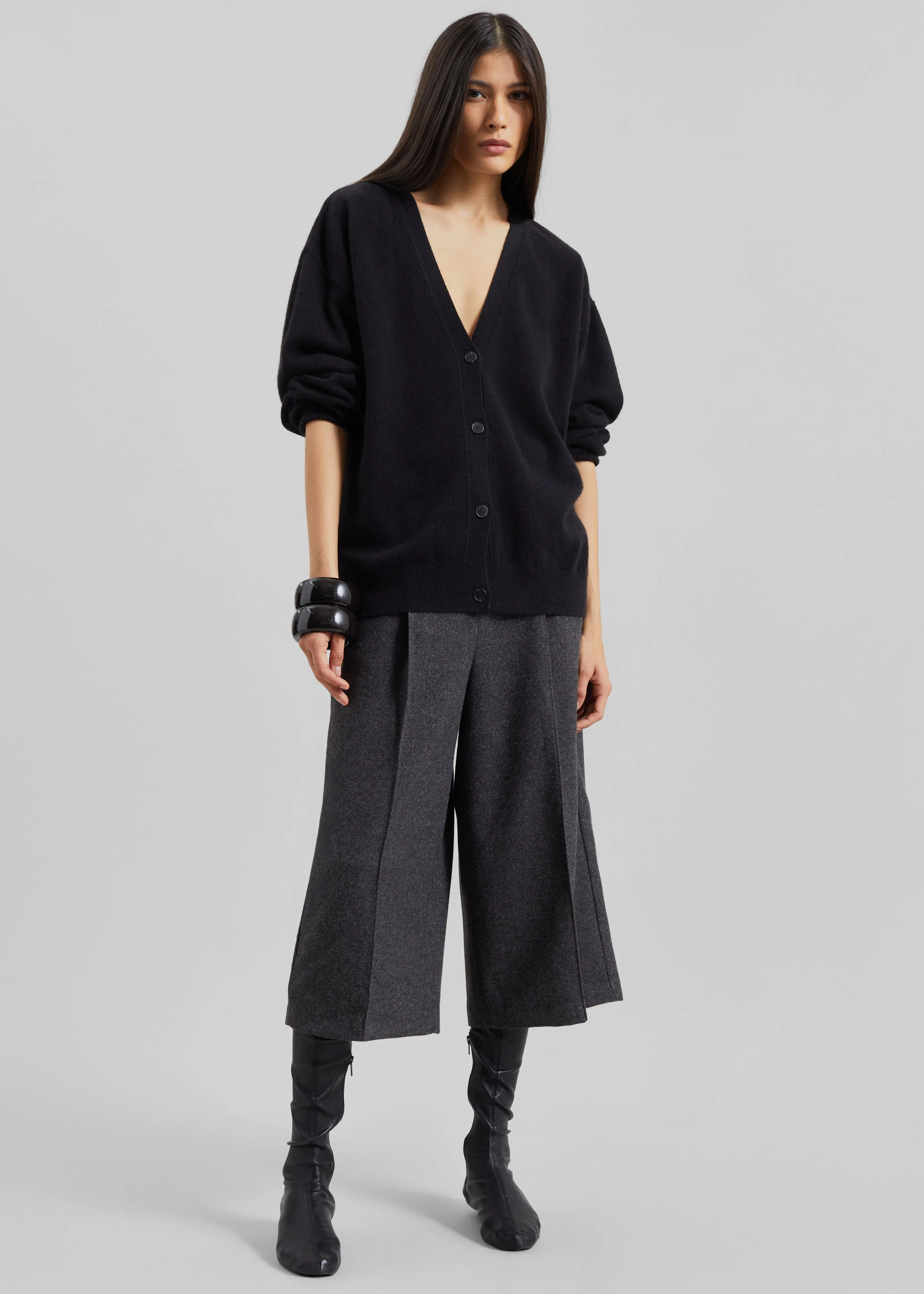 Lachen Double-Sided Wool Cardigan - Black sold by Frankie Shop product image thumbnail 2