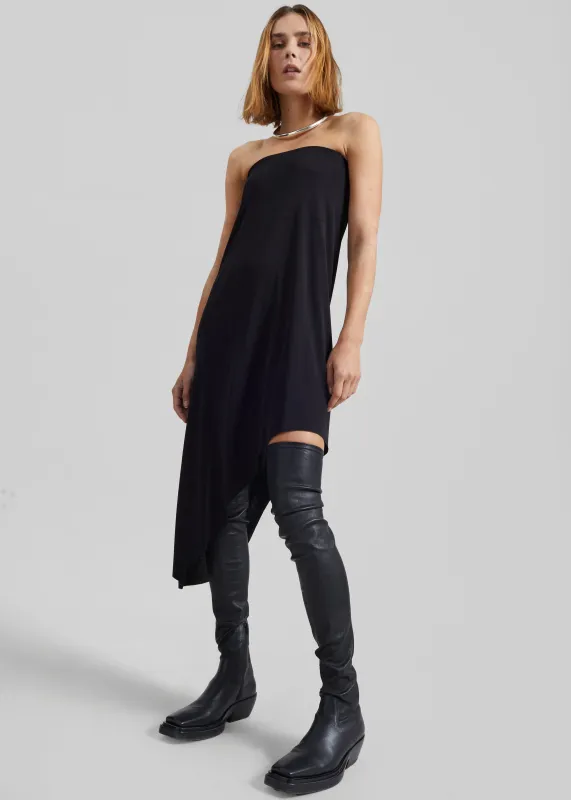 Kitty Sheer Asymmetric Skirt - Black sold by Frankie Shop