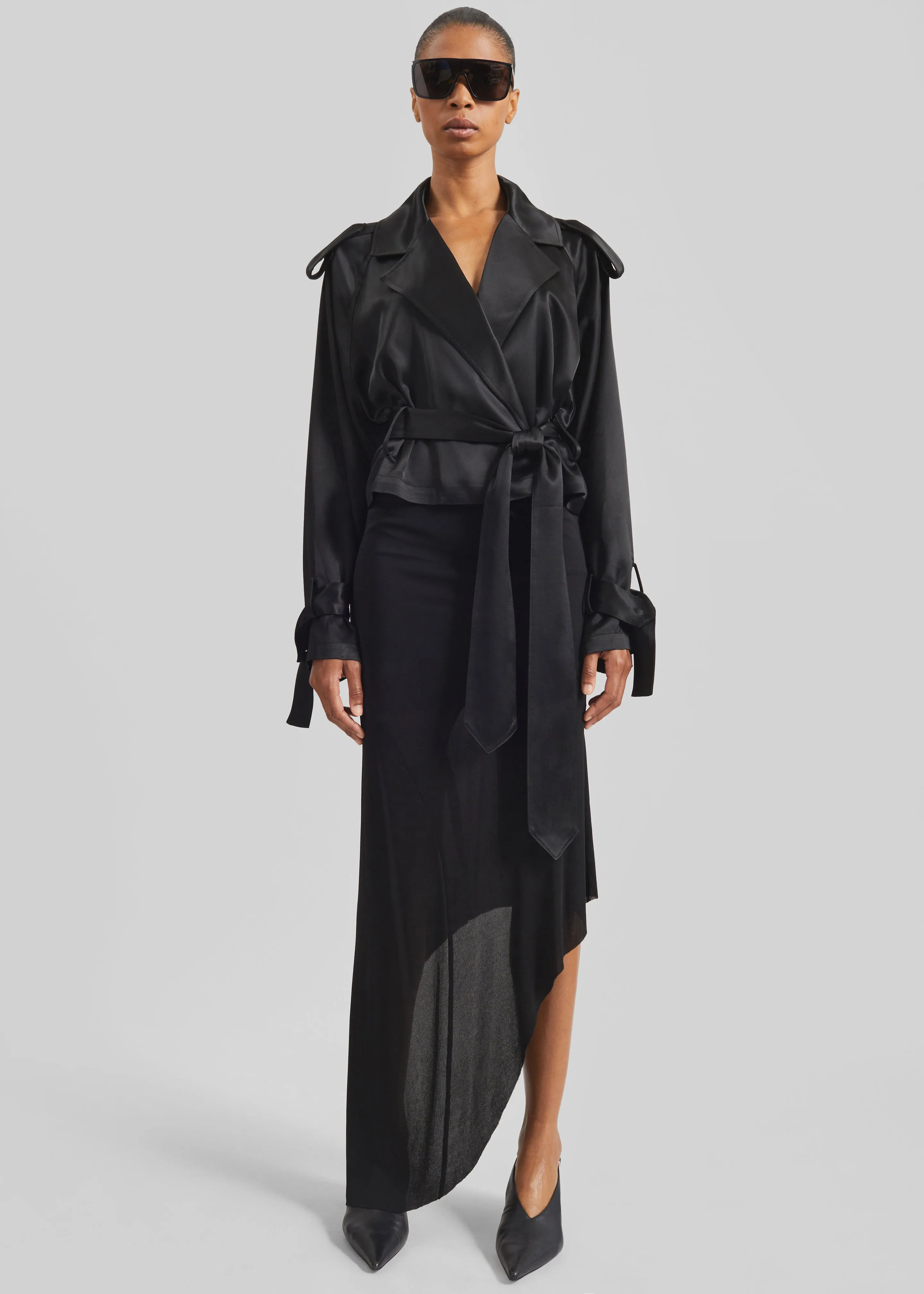 Kitty Sheer Asymmetric Skirt - Black sold by Frankie Shop product image thumbnail 3