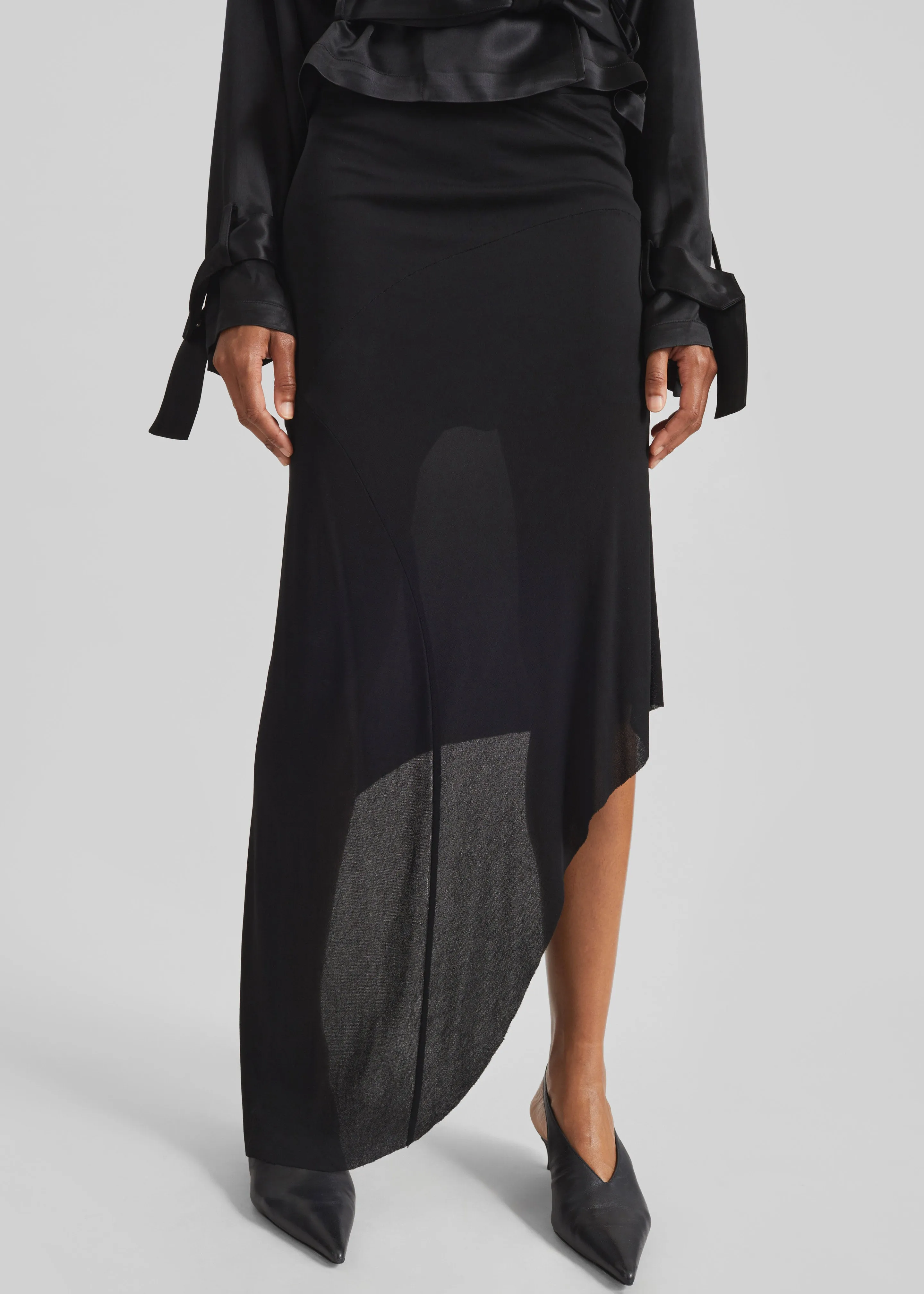 Kitty Sheer Asymmetric Skirt - Black sold by Frankie Shop product image thumbnail 5