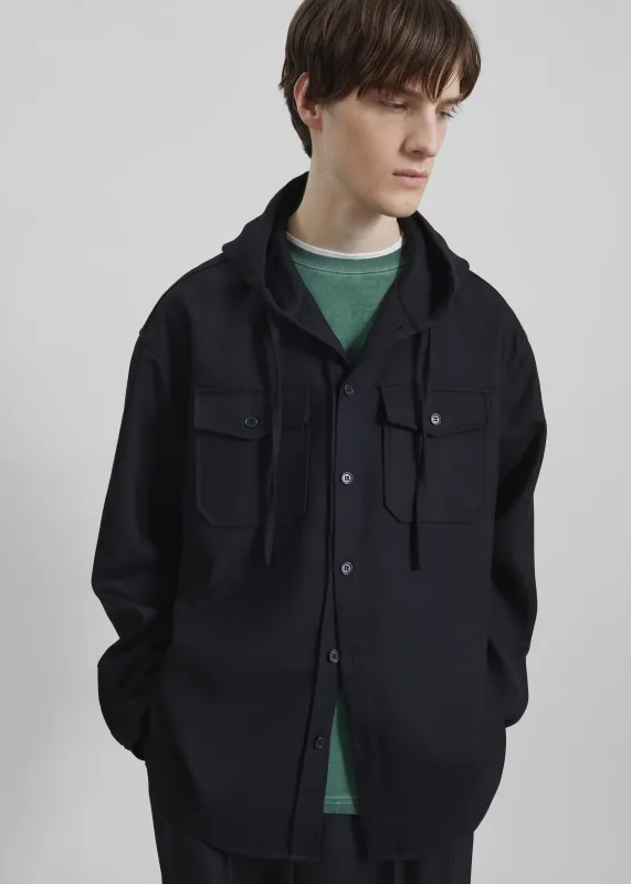Lars Hooded Wool Blend Jacket - Black sold by Frankie Shop