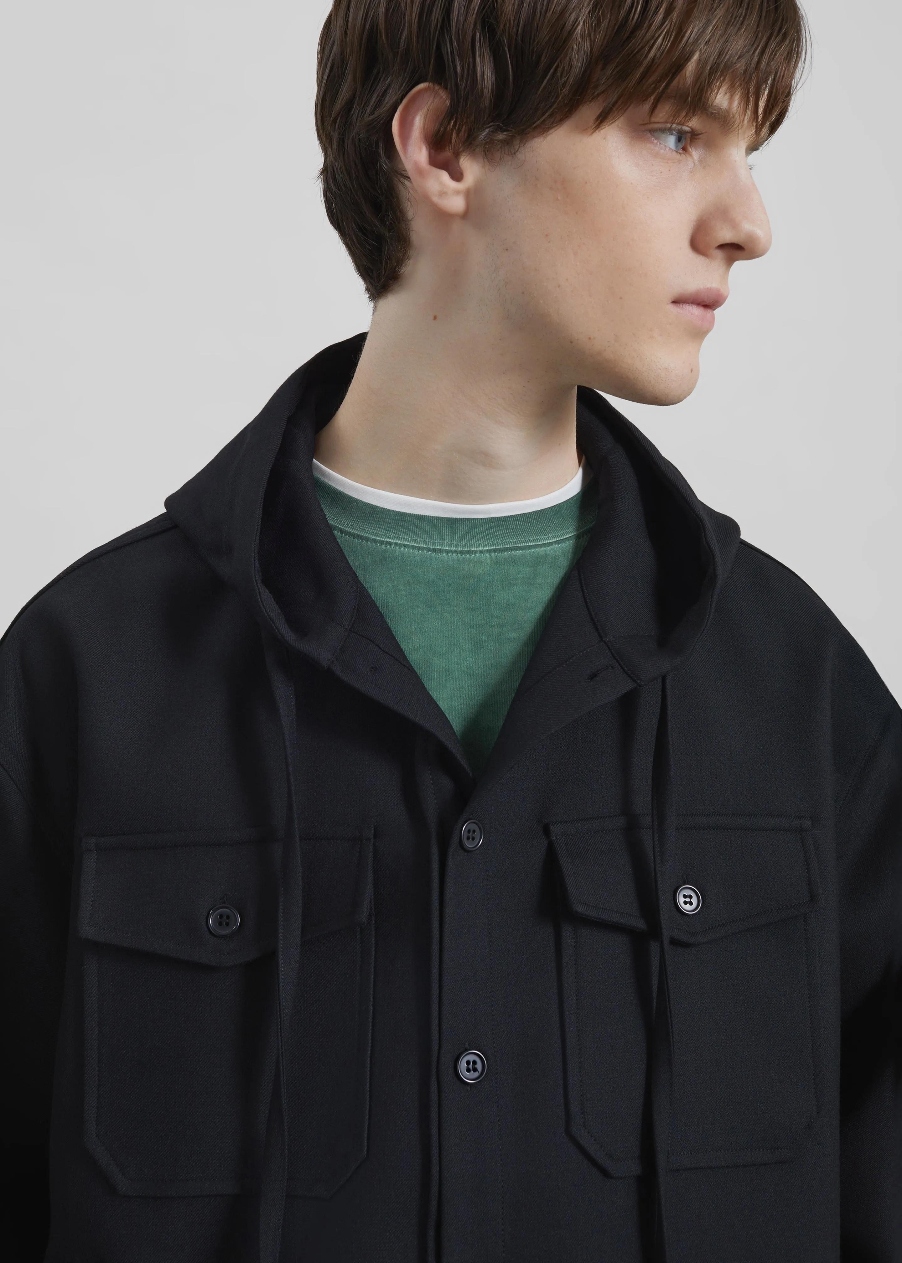 Lars Hooded Wool Blend Jacket - Black sold by Frankie Shop product image thumbnail 2