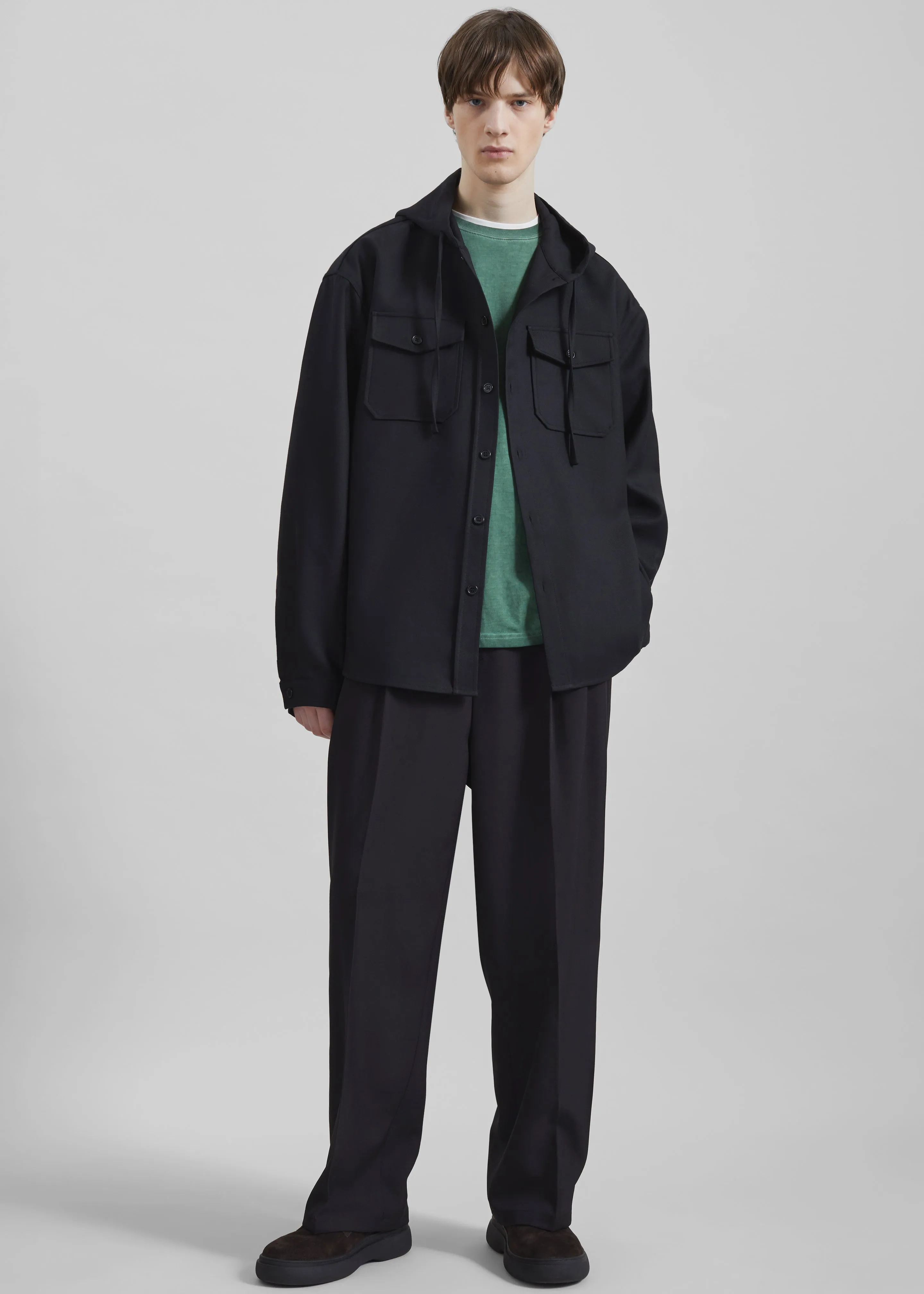 Lars Hooded Wool Blend Jacket - Black sold by Frankie Shop product image thumbnail 3